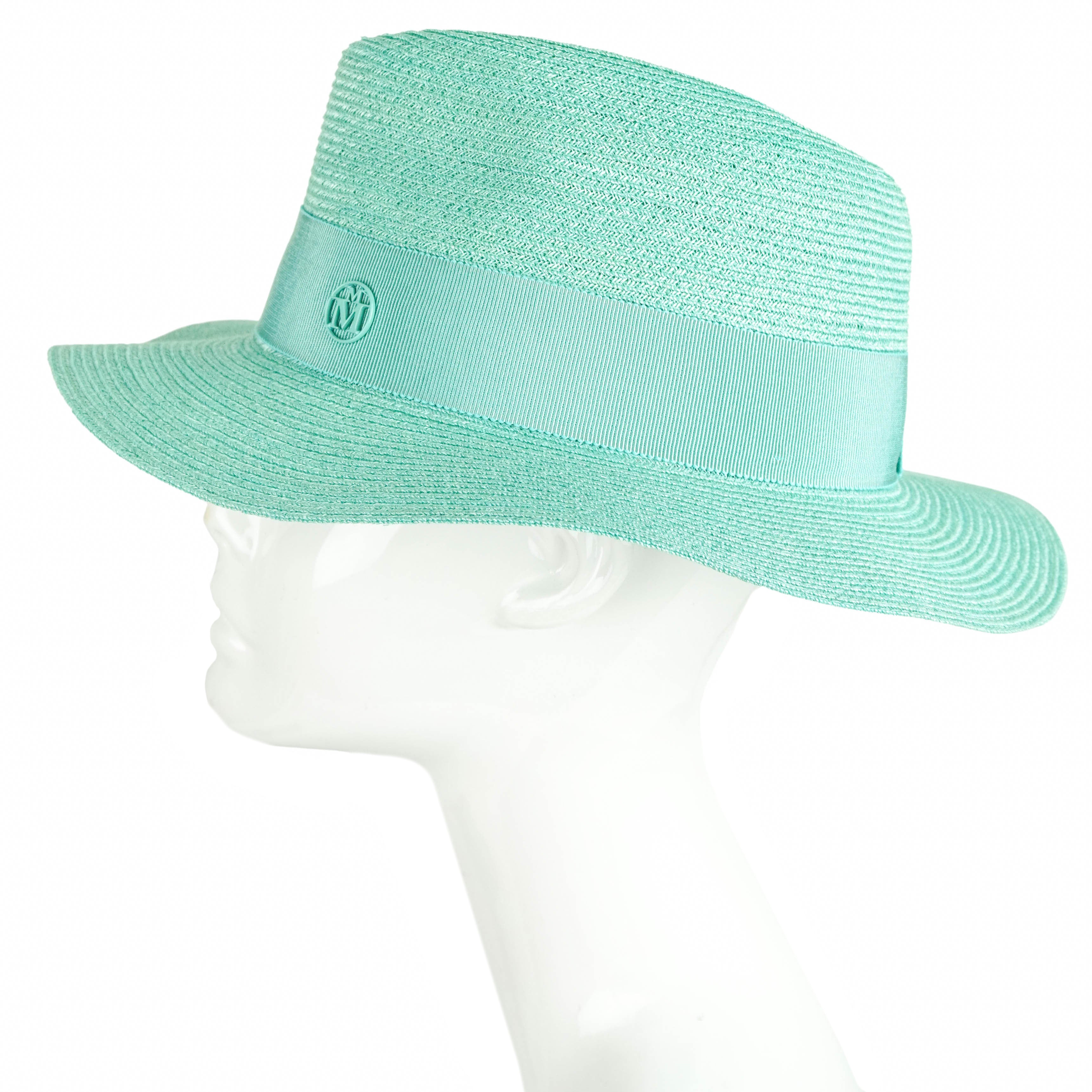 Maison Michel Andre Hat in Aqua 3 Maison Michel Andre Hat in Aqua