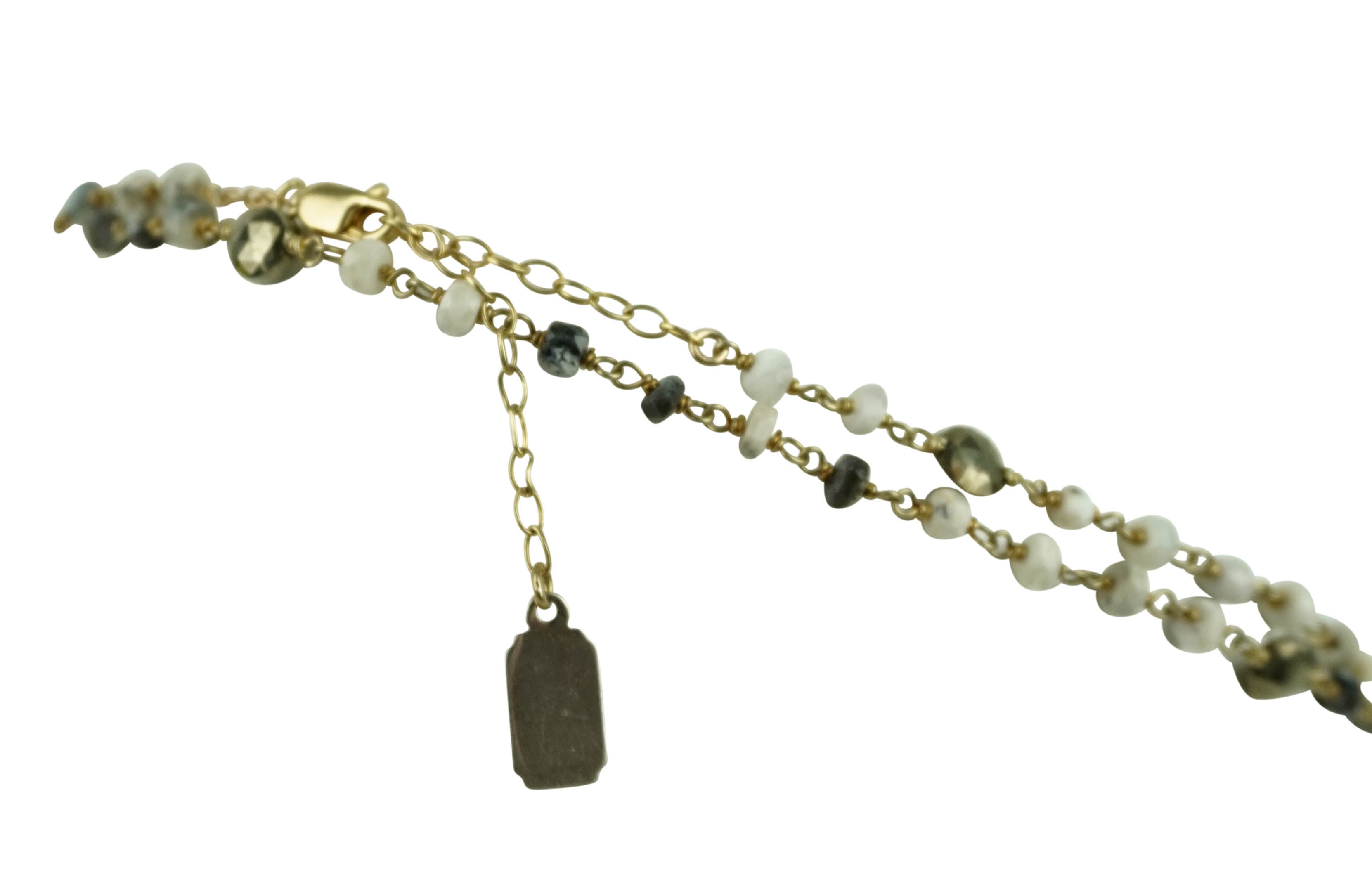 Ela Rae Diana Satellite Necklace in Dendrite Opal/Pyrite 3 Ela Rae Diana Satellite Necklace in Dendrite Opal/Pyrite