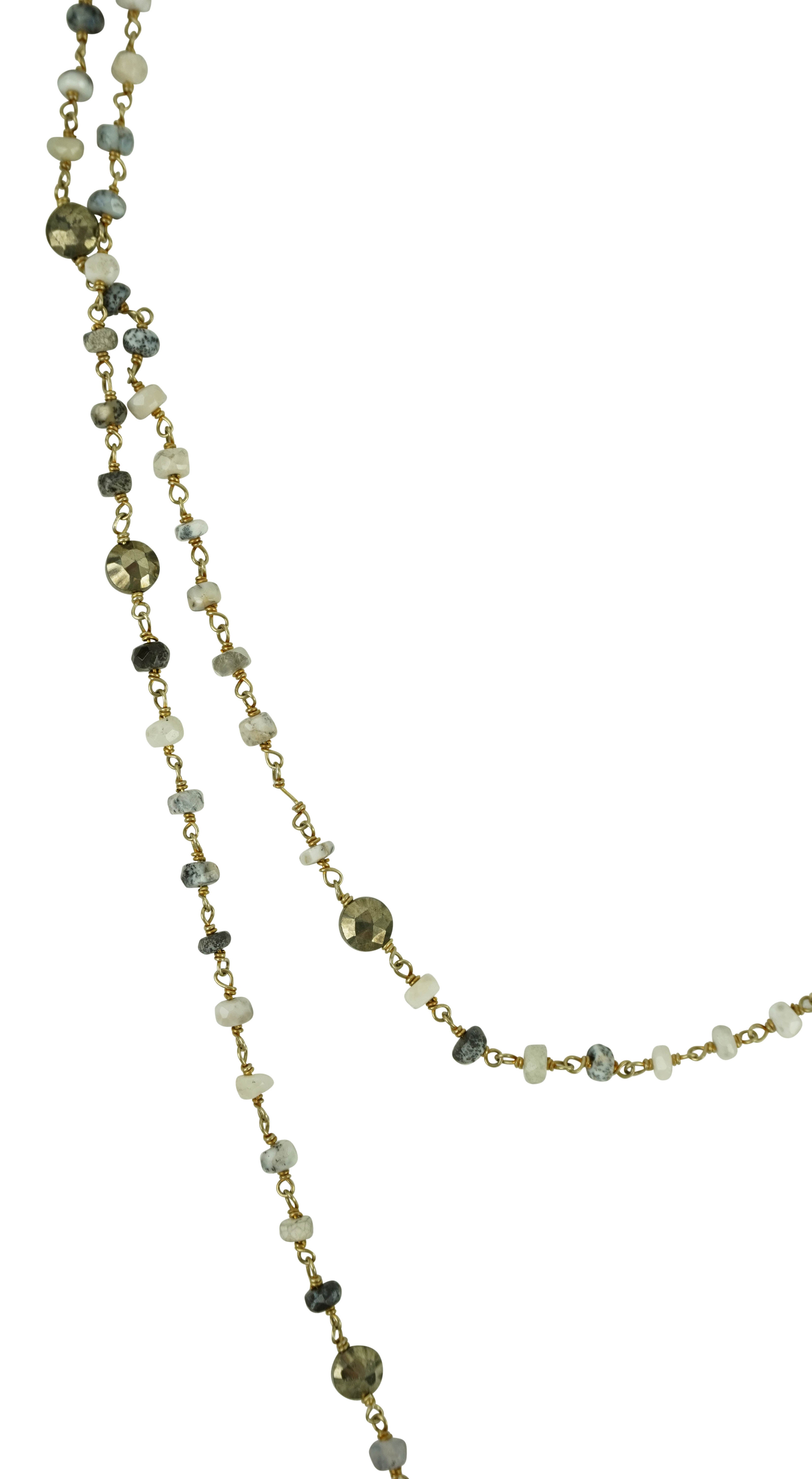 Ela Rae Diana Satellite Necklace in Dendrite Opal/Pyrite 4 Ela Rae Diana Satellite Necklace in Dendrite Opal/Pyrite