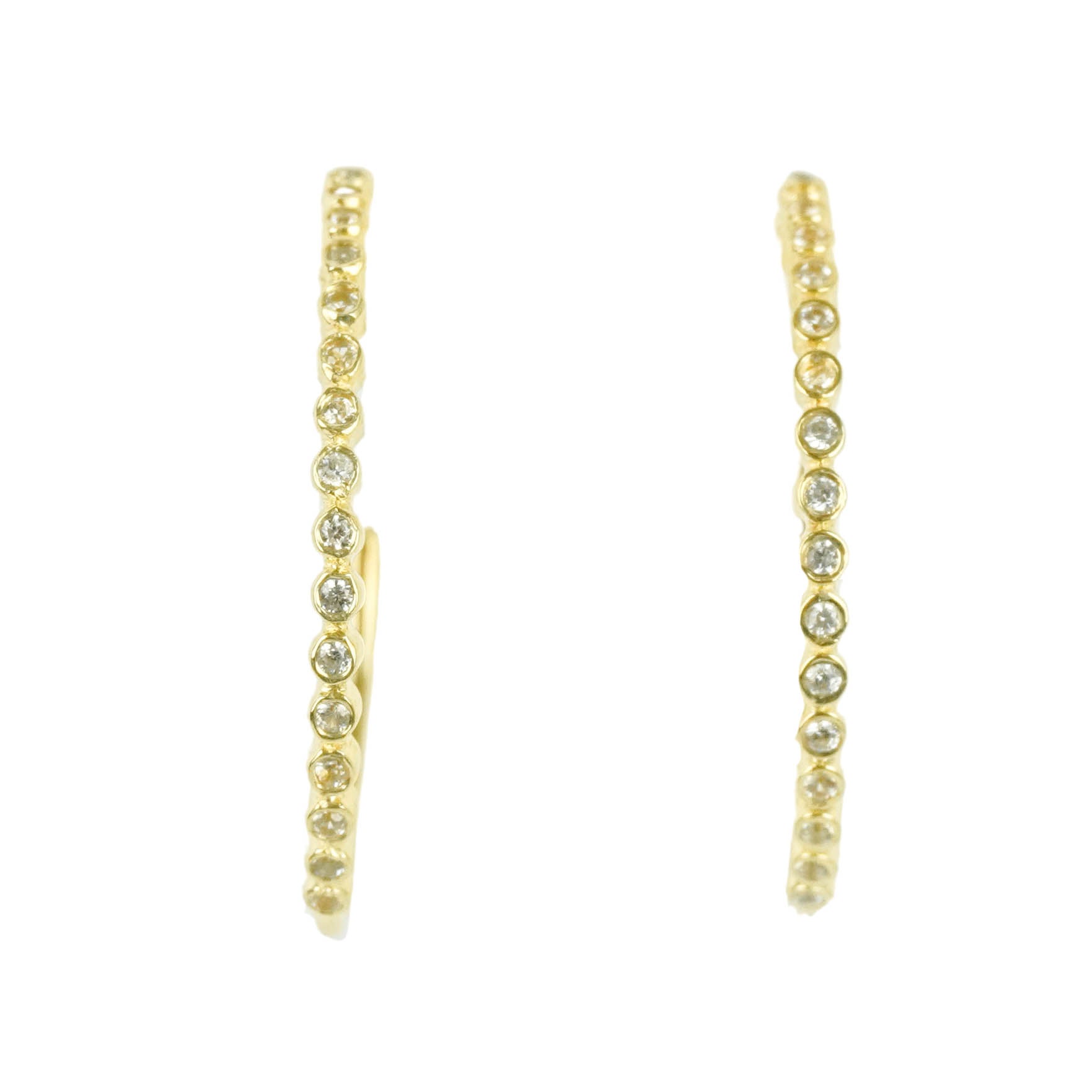 Ela Rae Small Bezel Hoop Earrings 1 Ela Rae Small Bezel Hoop Earrings