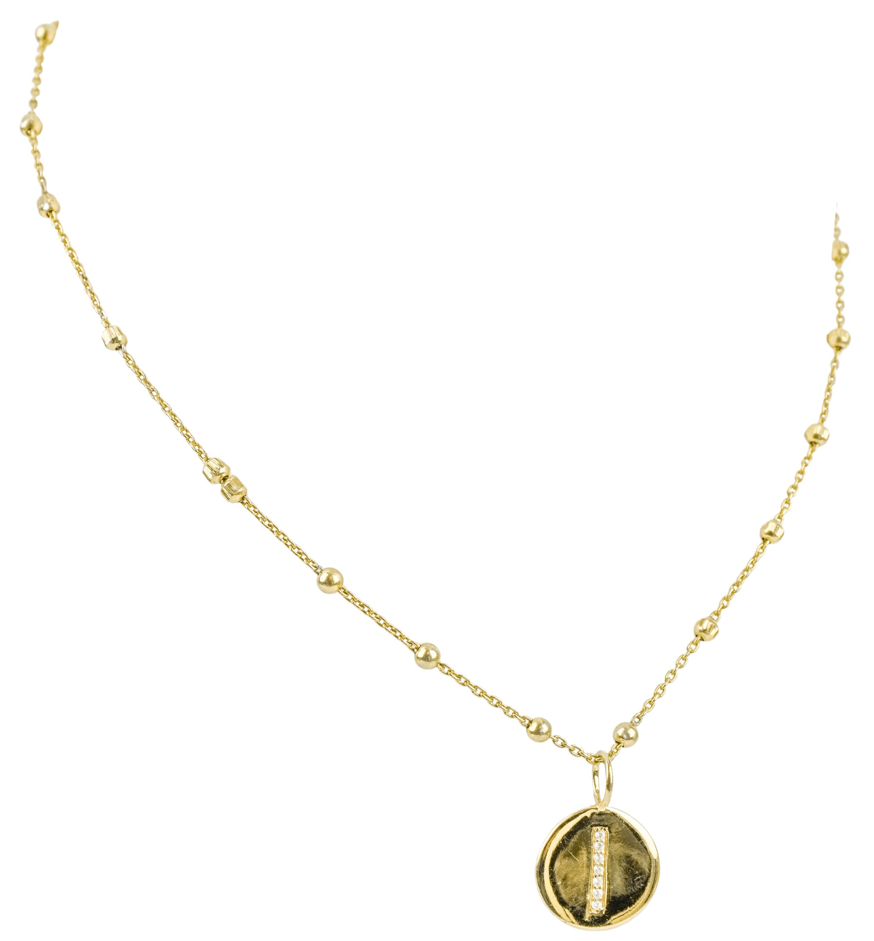Ela Rae Lara Disc with Line Necklace 4 Ela Rae Lara Disc with Line Necklace