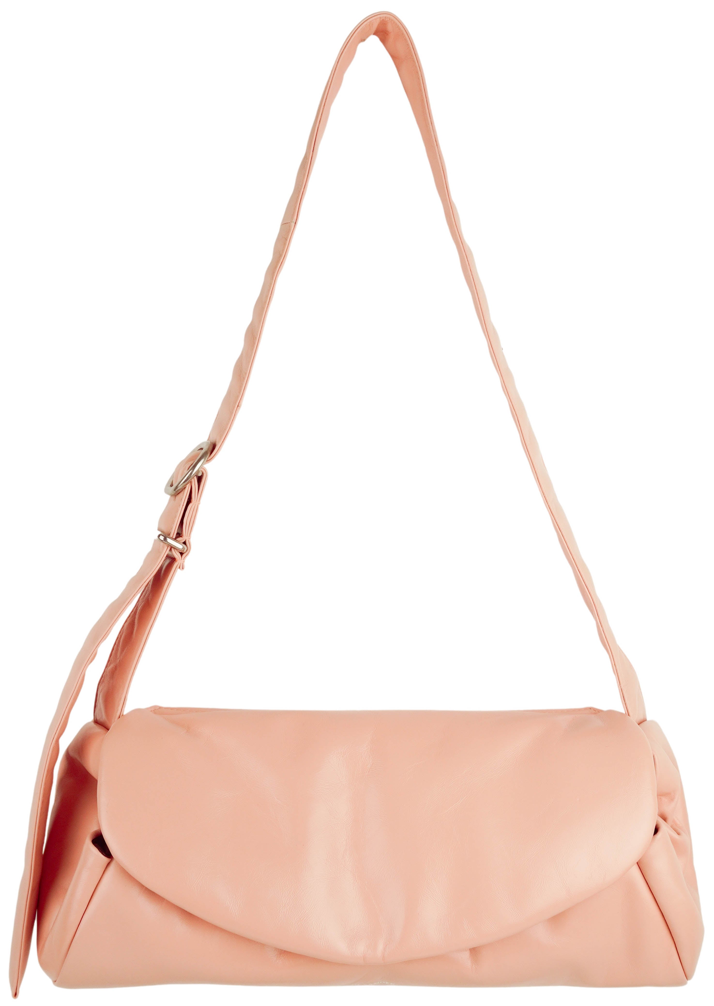 Jil Sander Cannolo Grande Padded Hobo Bag in Peach Pearl