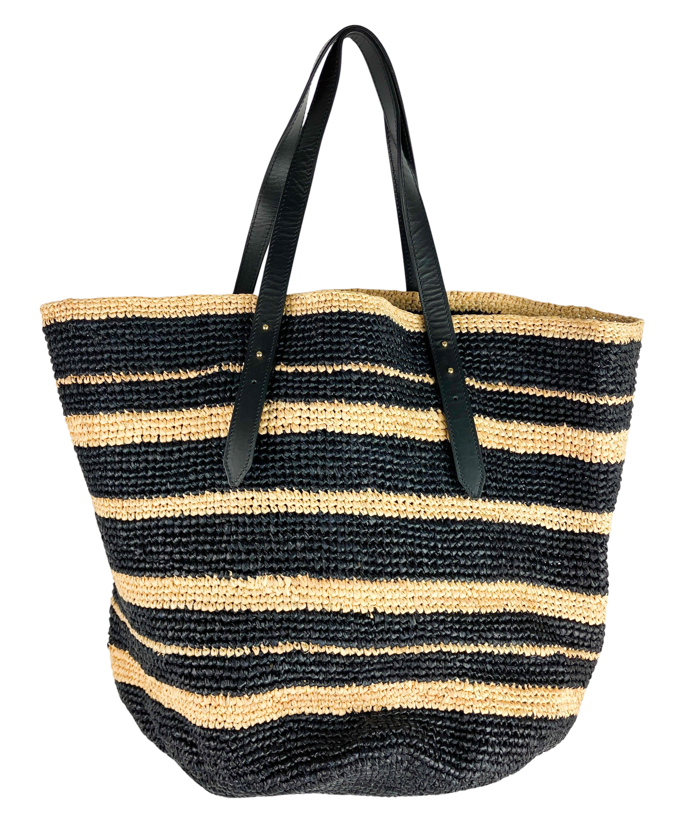 Alex Rivière x Manebi Bahia Striped Tote Bag in Natural and Black 2 Alex Rivière x Manebi Bahia Striped Tote Bag in Natural and Black
