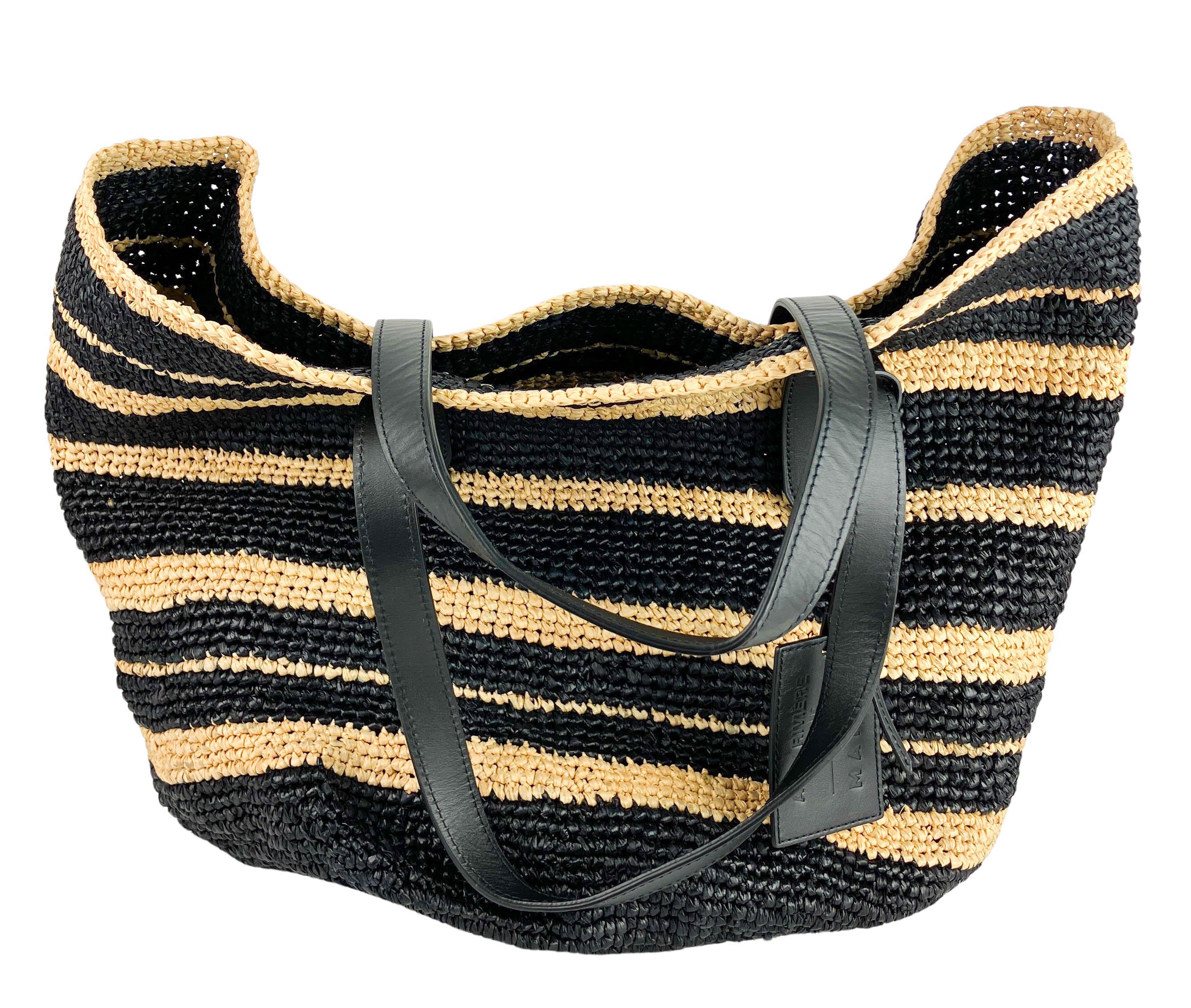 Alex Rivière x Manebi Bahia Striped Tote Bag in Natural and Black 5 Alex Rivière x Manebi Bahia Striped Tote Bag in Natural and Black