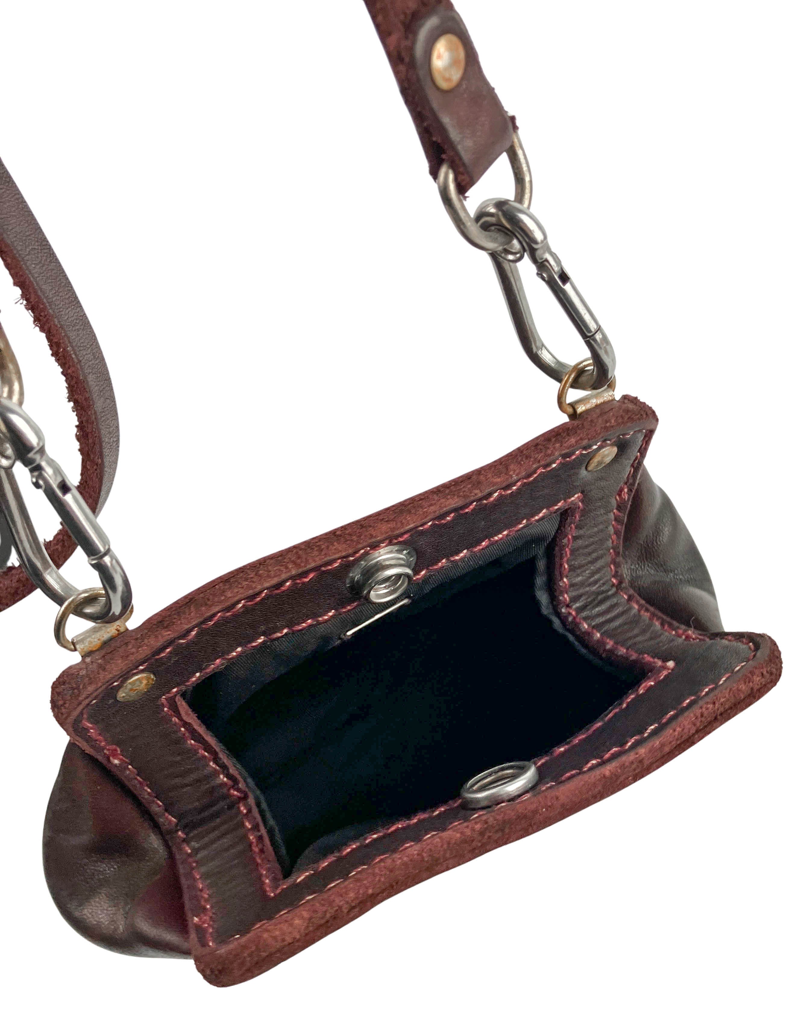 Guidi Mini Crossbody Bag in Burgundy