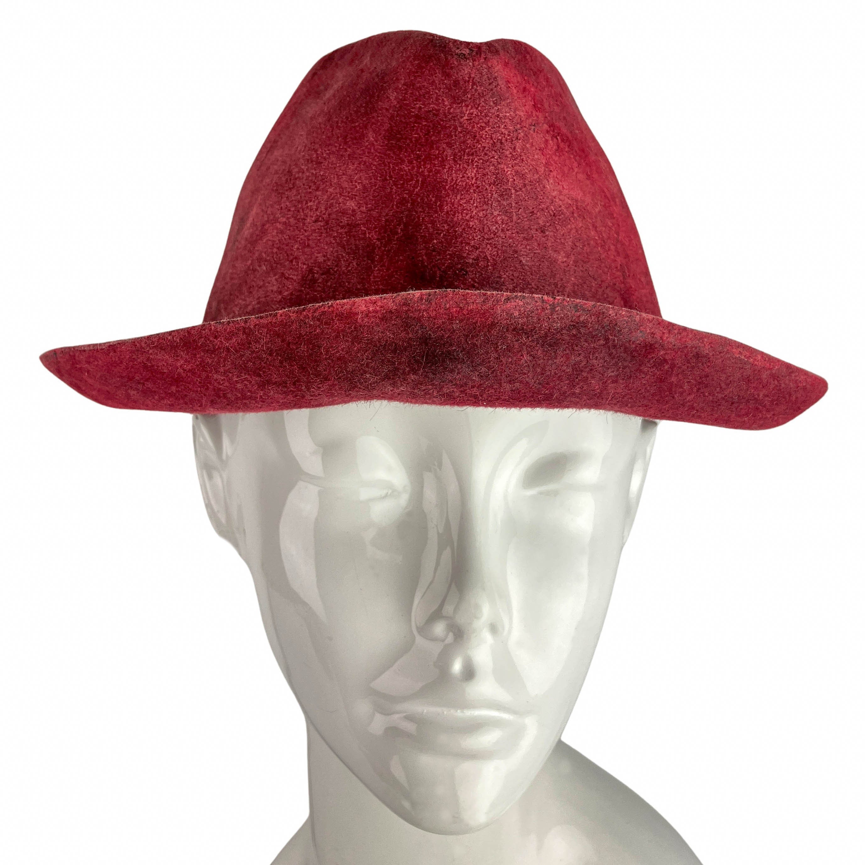 Reinhard Plank Textured Fedora in Maroon Multi 6 Reinhard Plank Textured Fedora in Maroon Multi