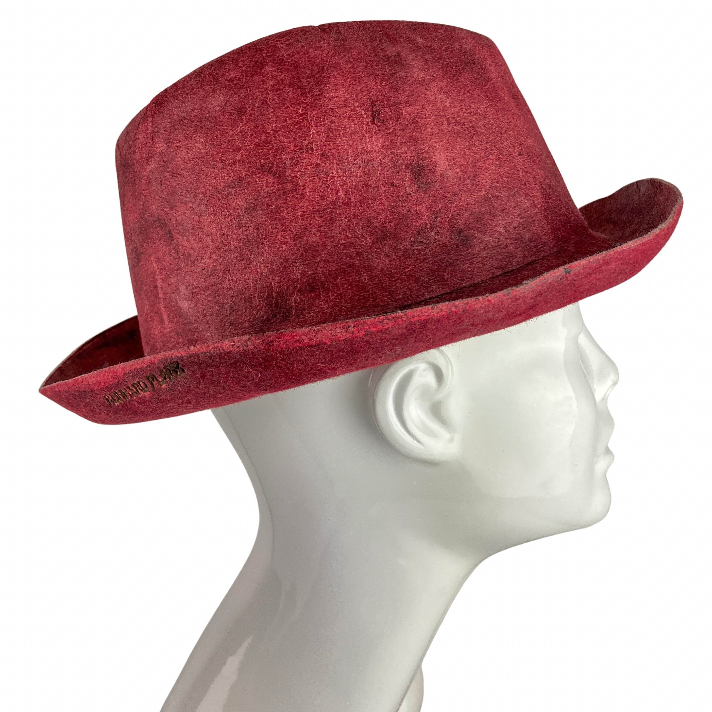 Reinhard Plank Textured Fedora in Maroon Multi 7 Reinhard Plank Textured Fedora in Maroon Multi