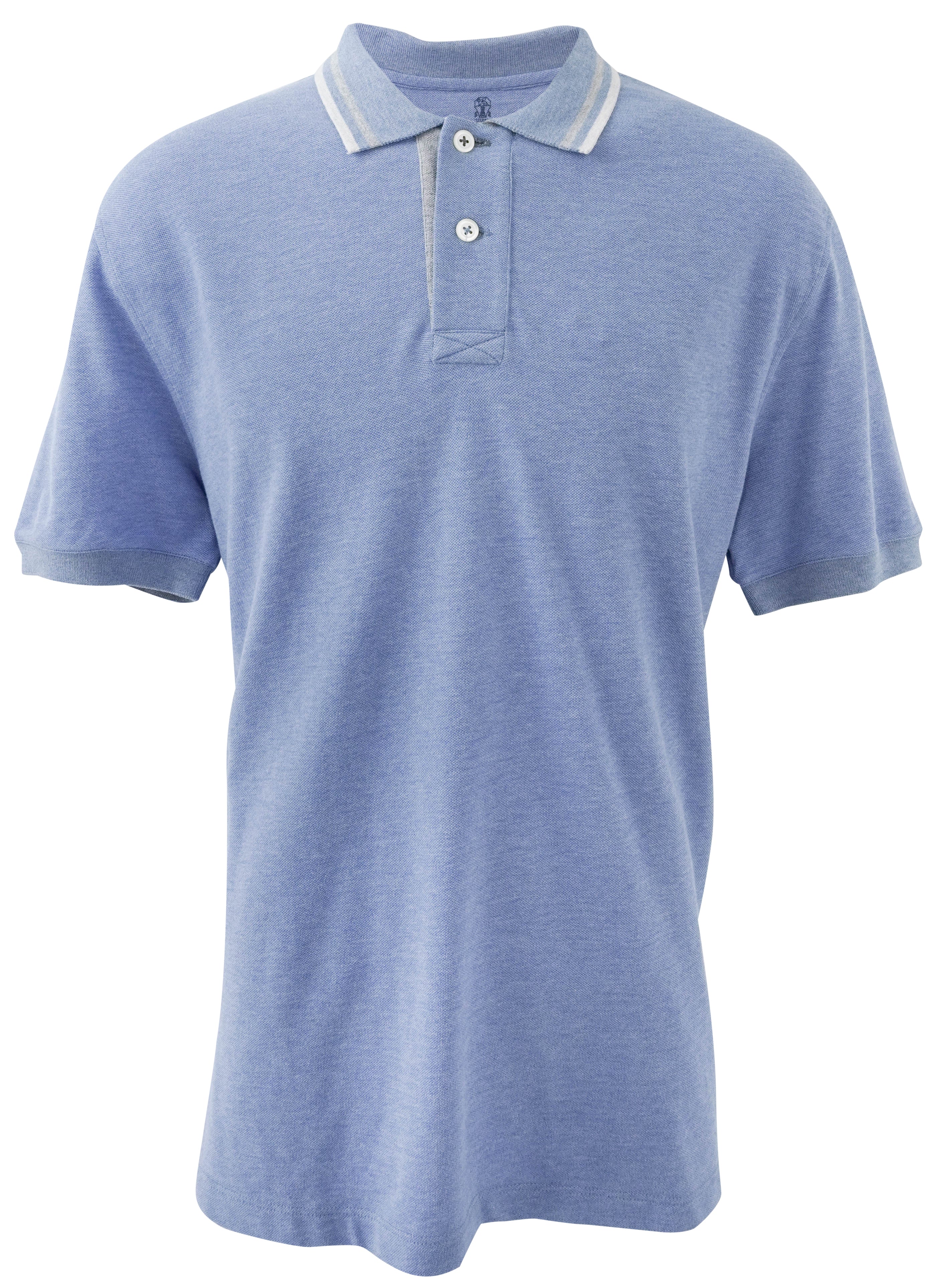 Brunello Cucinelli Piquet Polo in Blue 1 Brunello Cucinelli Piquet Polo in Blue