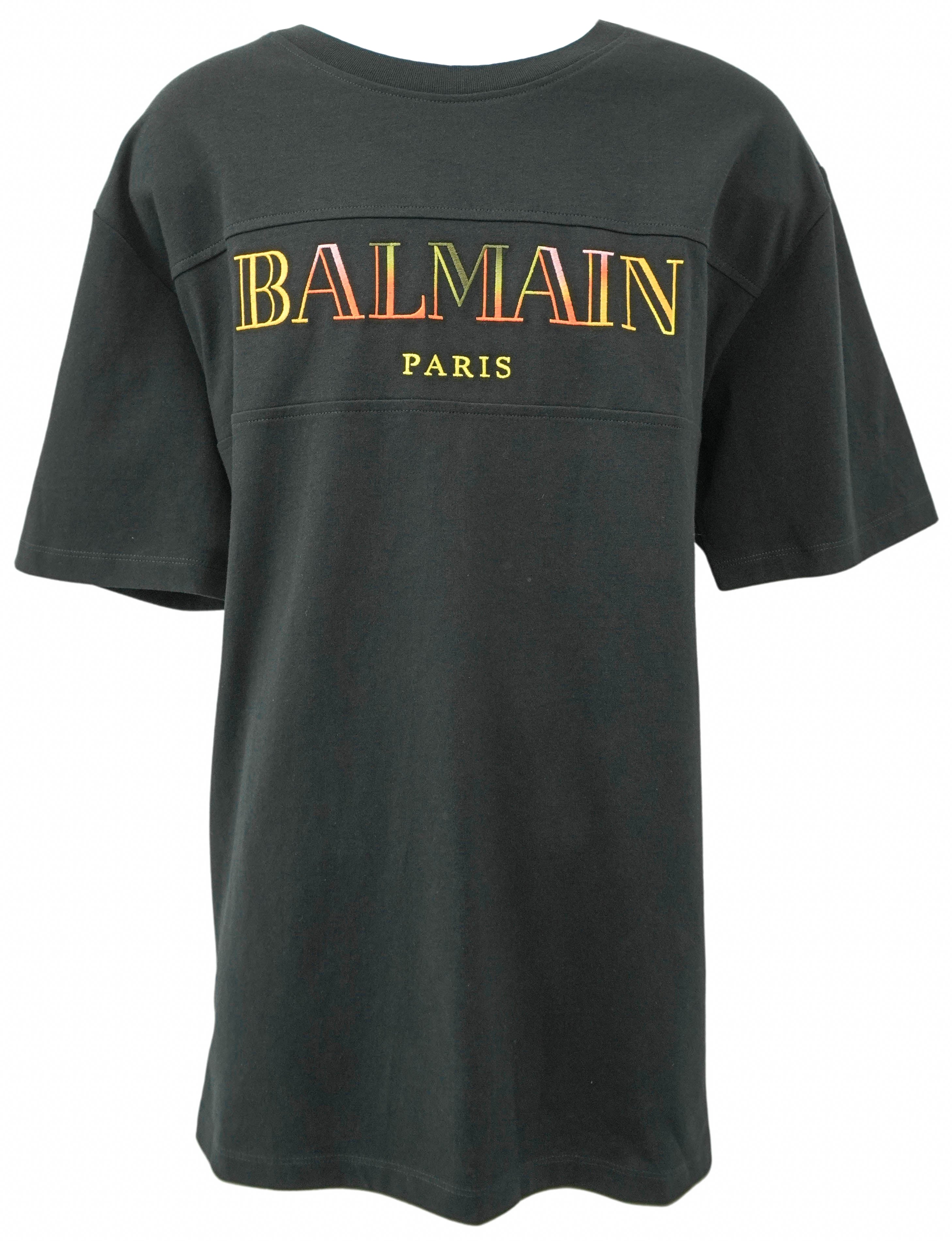Balmain Embroidered Logo Tee in Black 1 Balmain Embroidered Logo Tee in Black