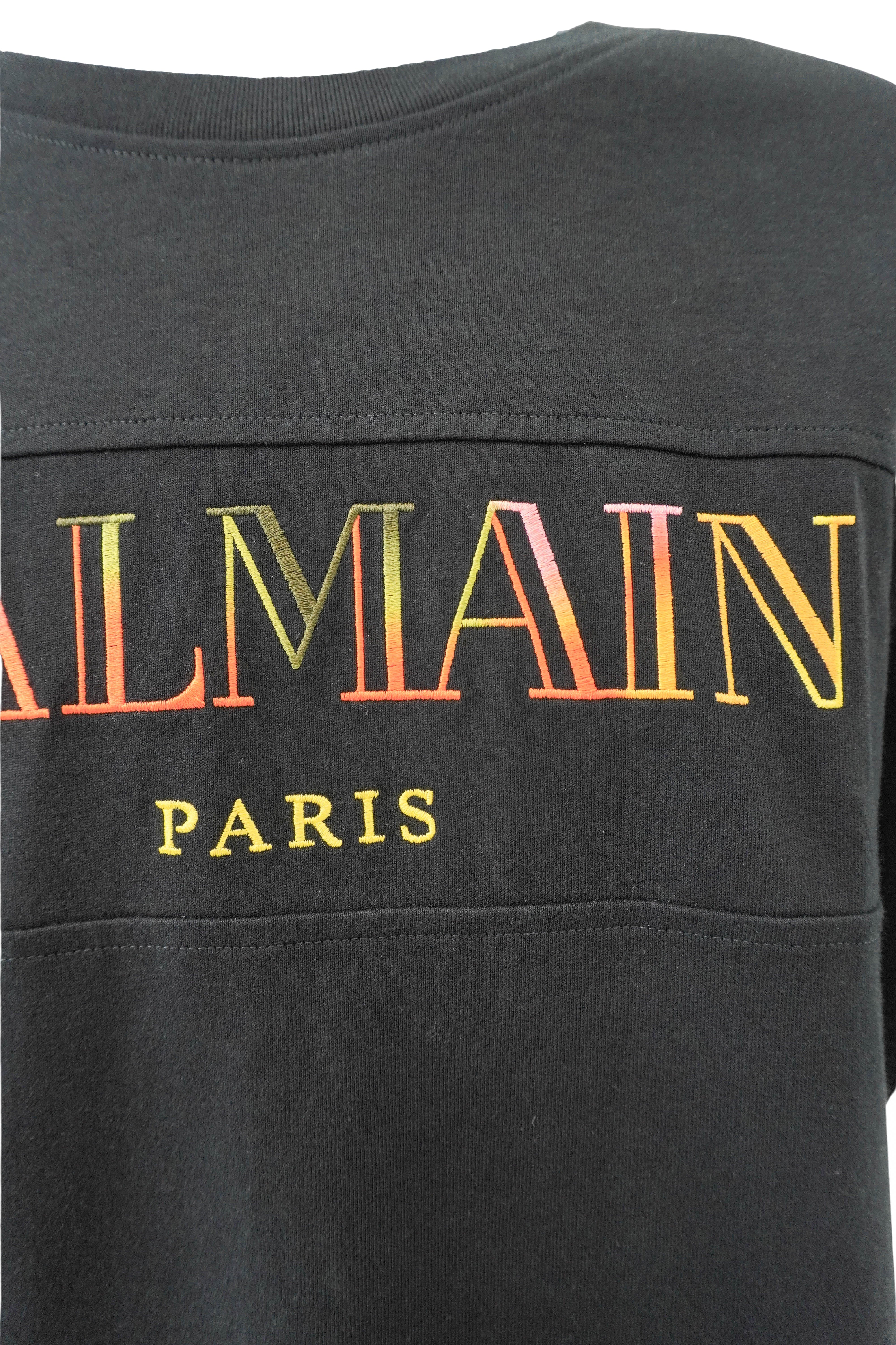 Balmain Embroidered Logo Tee in Black 4 Balmain Embroidered Logo Tee in Black