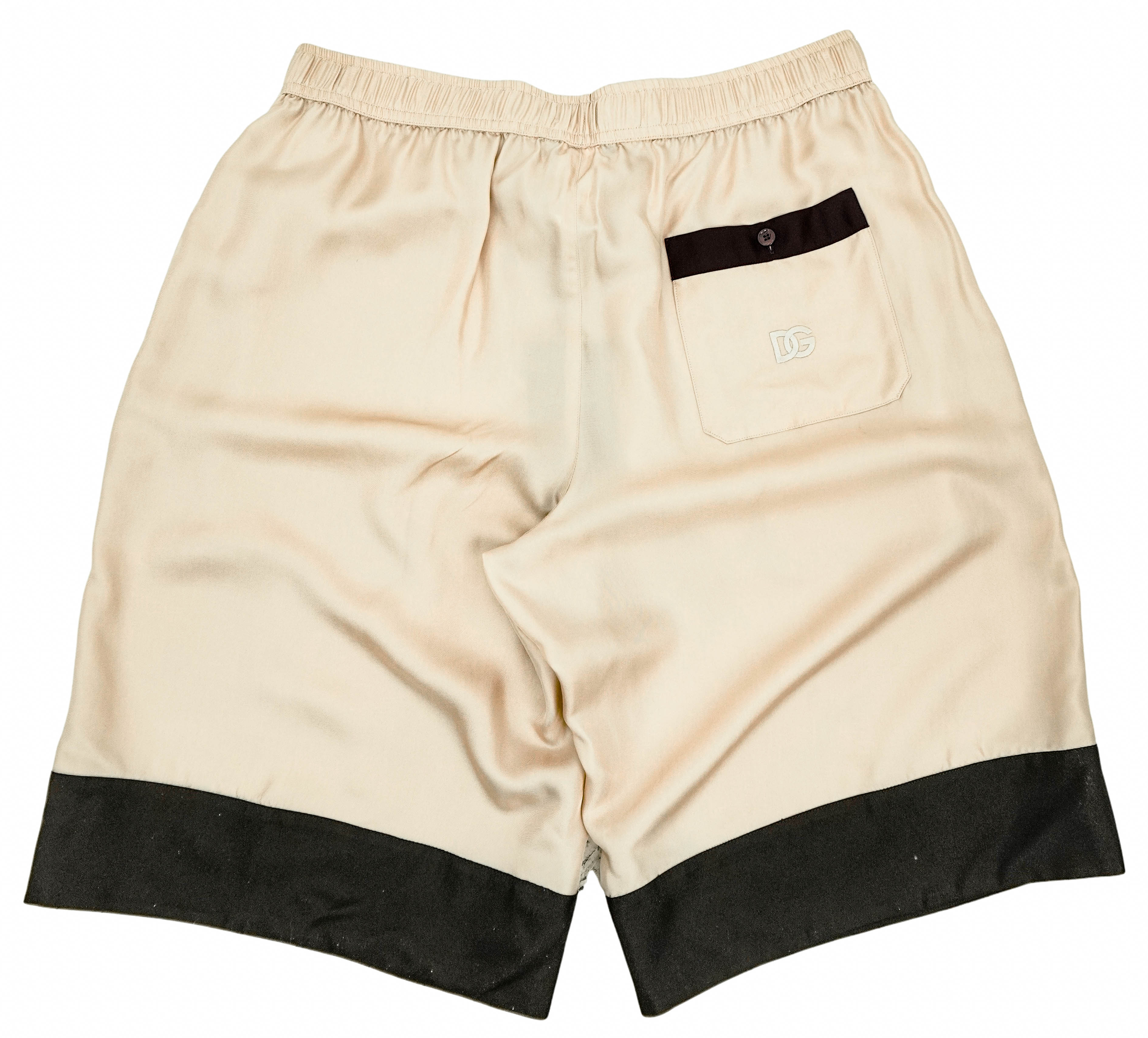 Dolce & Gabbana Silk Shorts in Light Beige and Brown 2 Dolce & Gabbana Silk Shorts in Light Beige and Brown