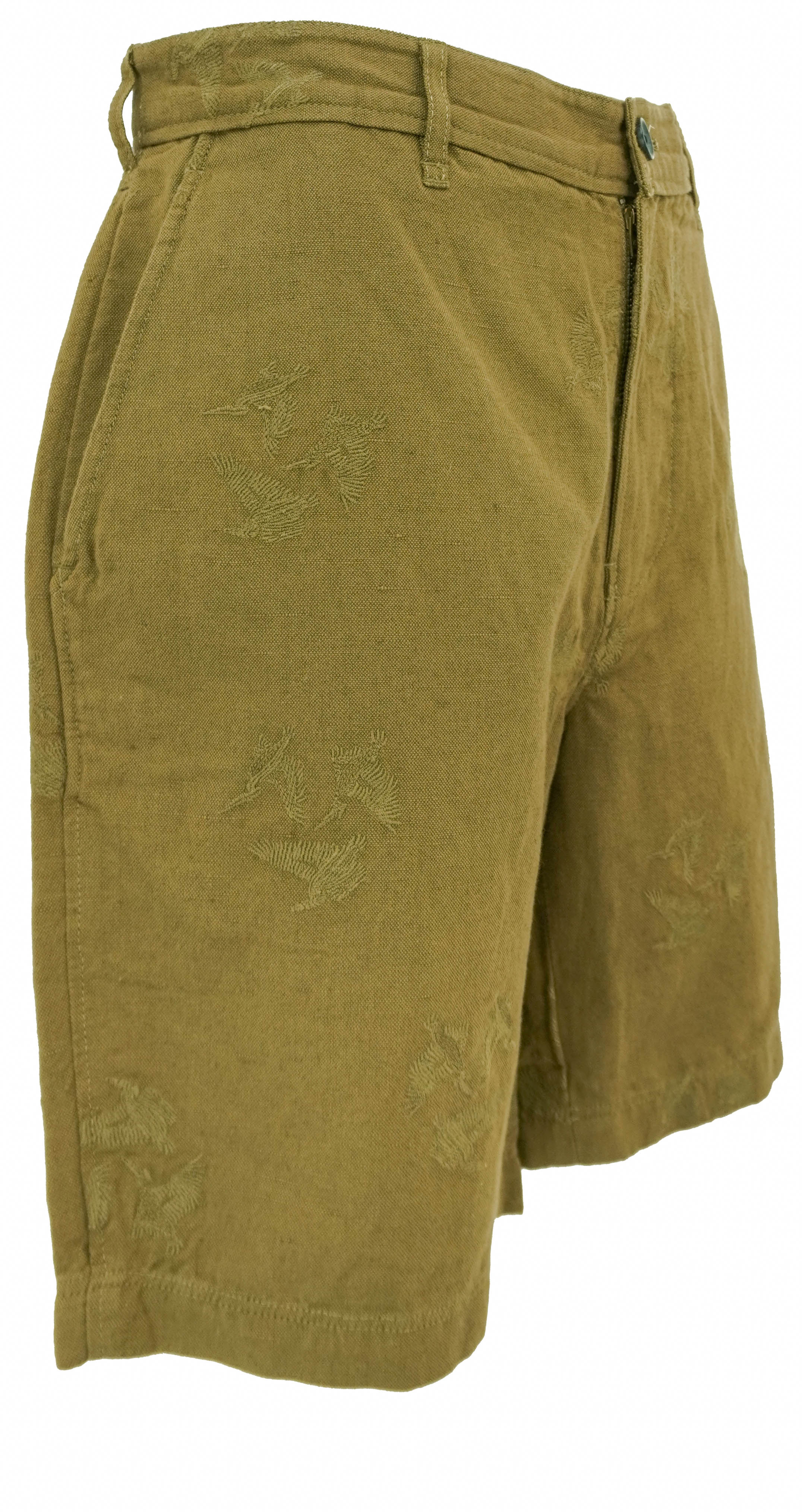 Billy Reid Embroidered Shorts in Olive 3 Billy Reid Embroidered Shorts in Olive