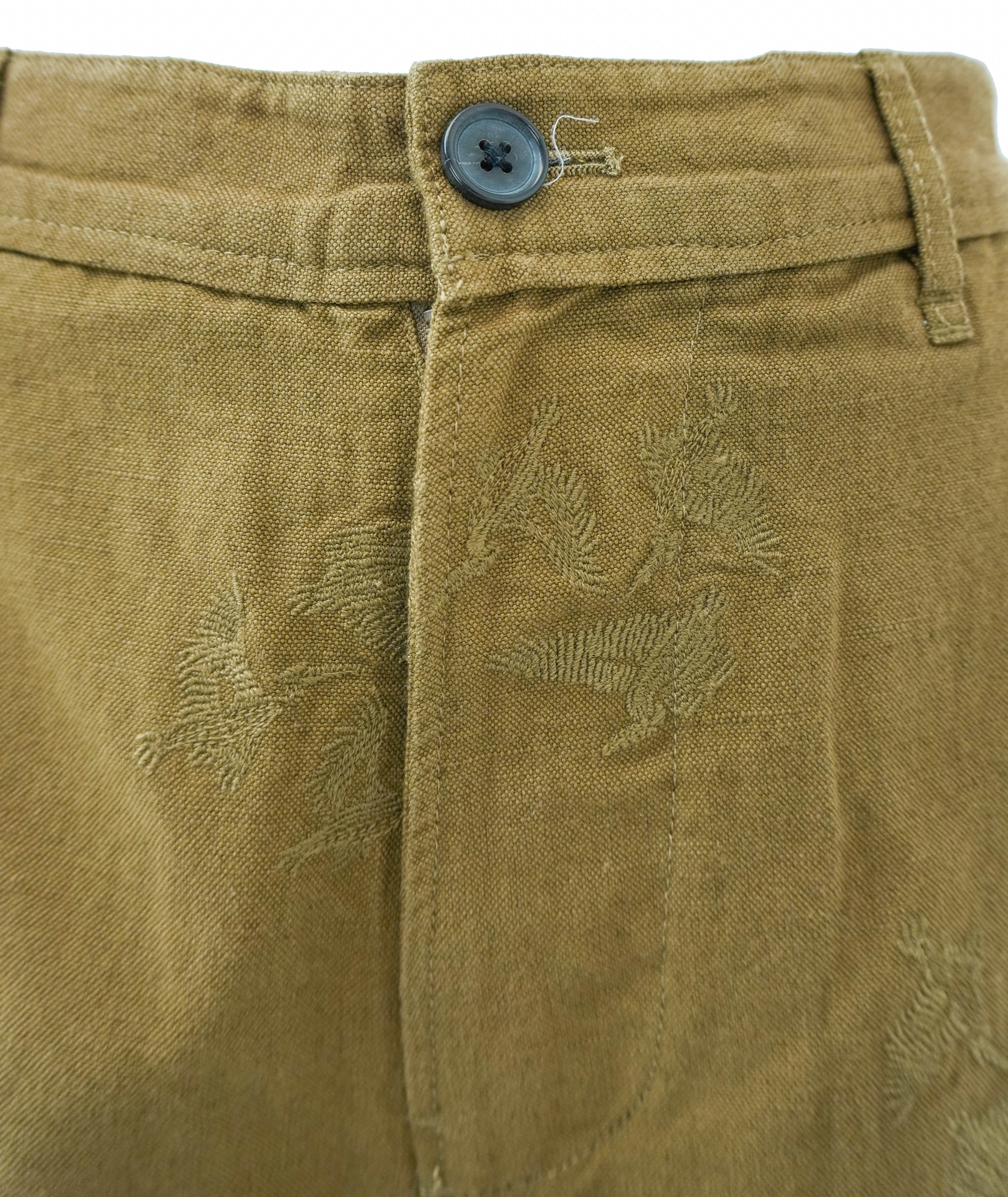 Billy Reid Embroidered Shorts in Olive 4 Billy Reid Embroidered Shorts in Olive
