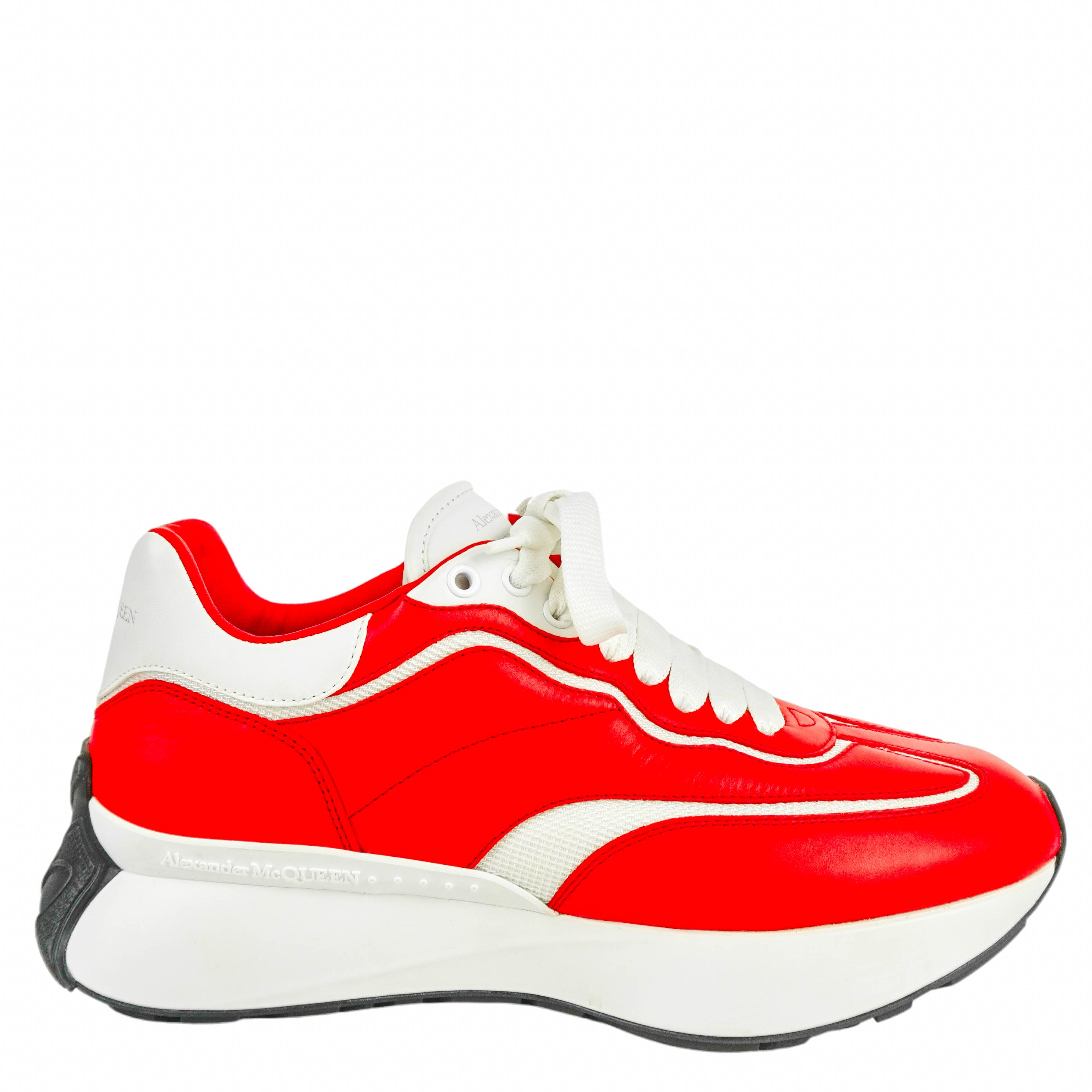 Alexander McQueen Sprint Sneakers in Tulip Red and White
