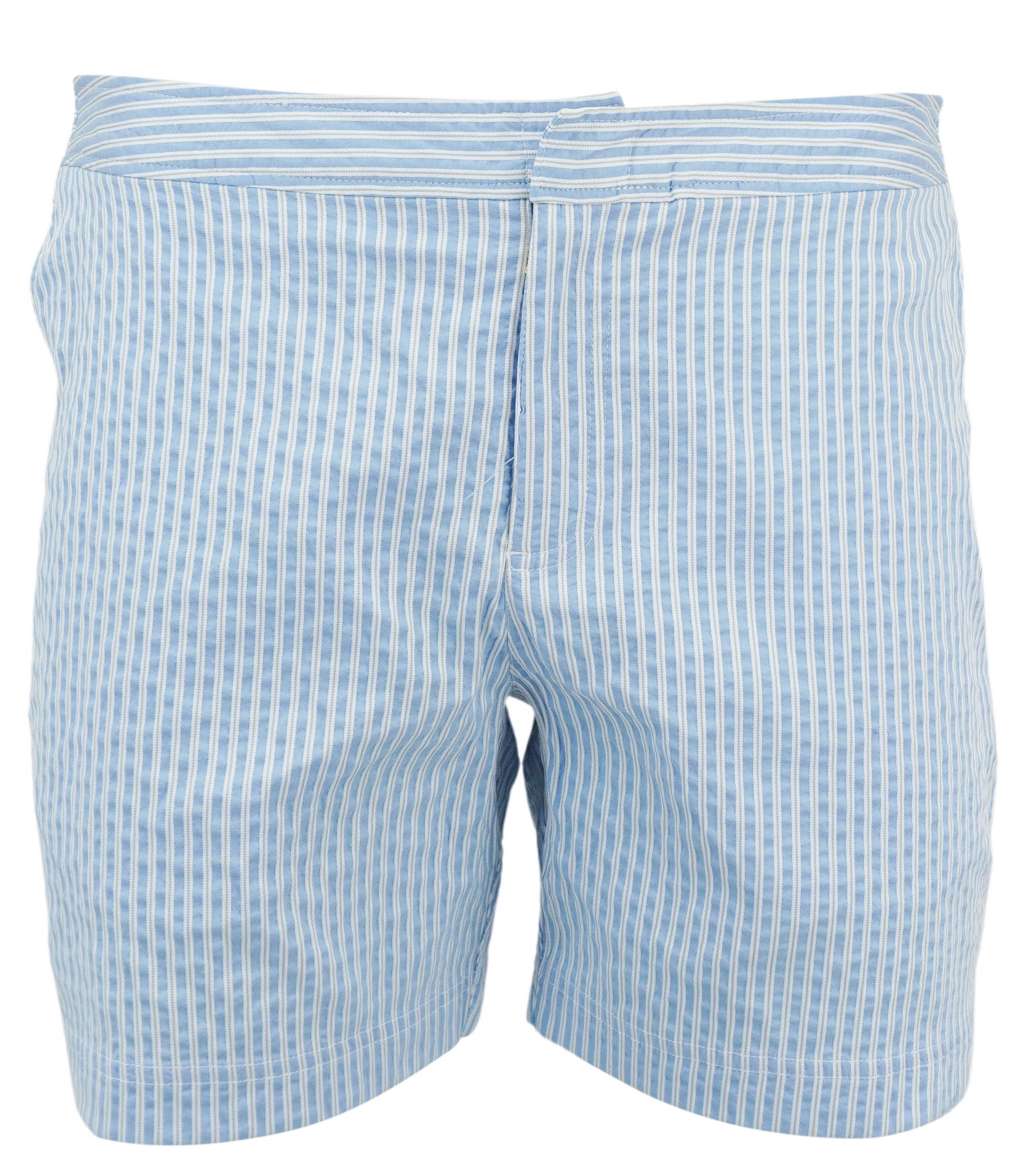 Orlebar Brown Striped Swim Shorts in Baby Blue
