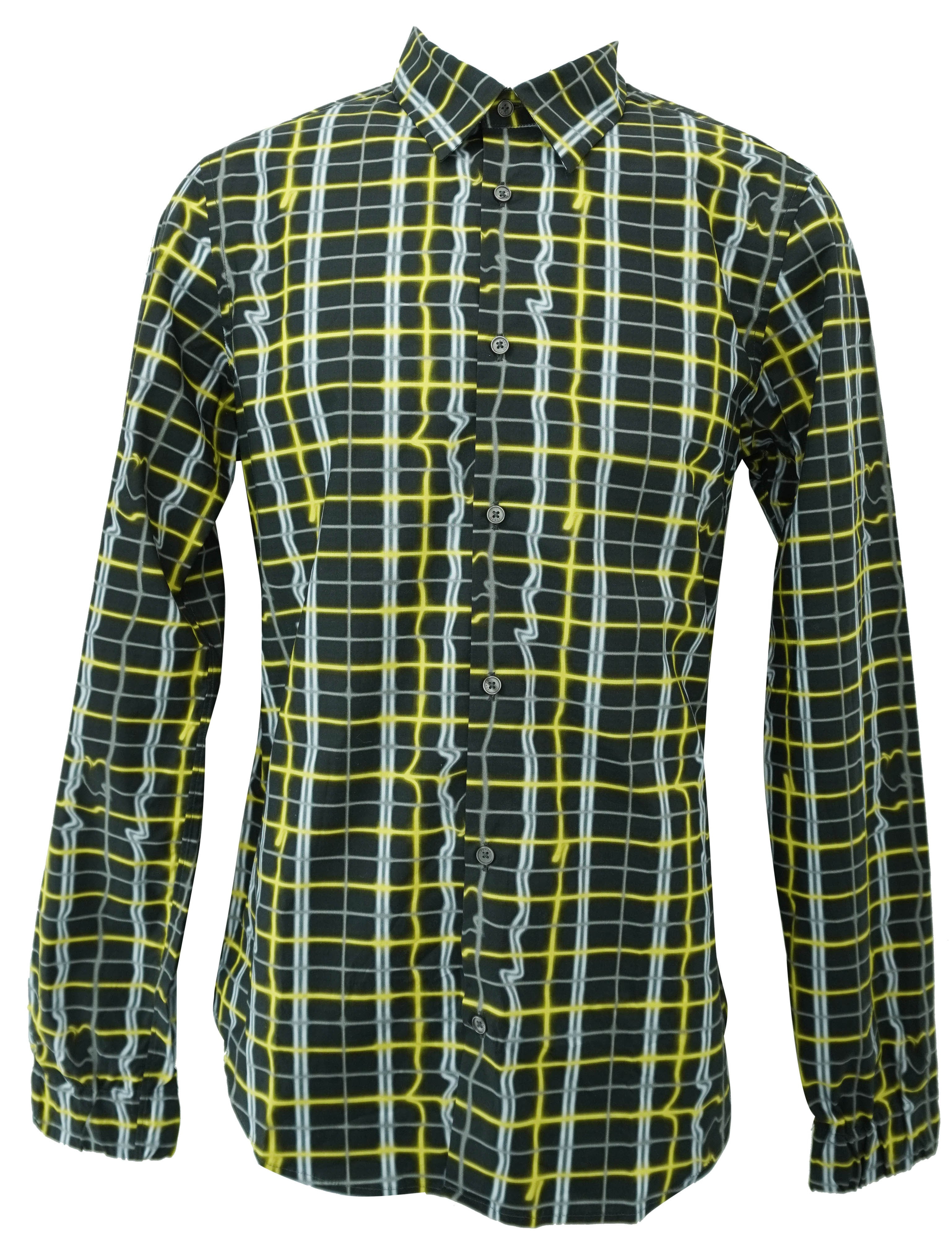 Kenzo Plaid Shirt in Black/Yellow