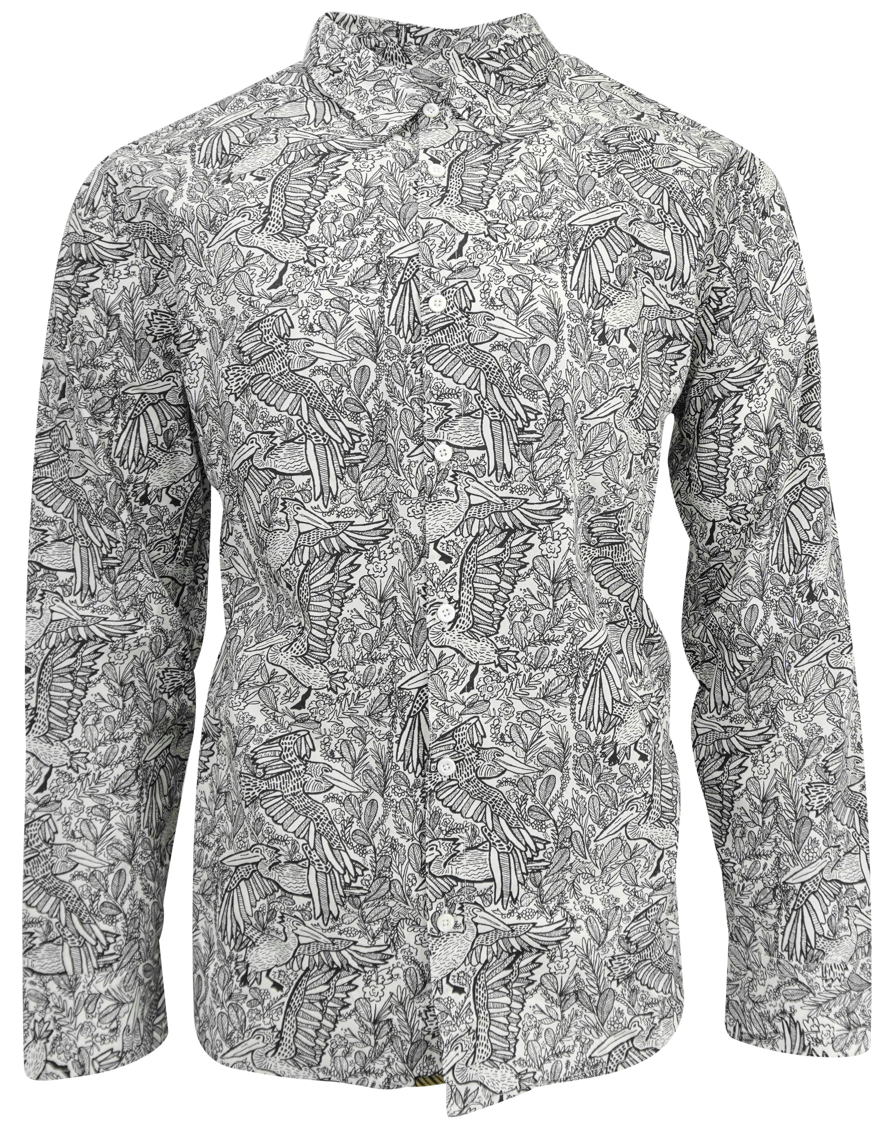 Billy Reid Pelican Jacquard Shirt in Navy/White