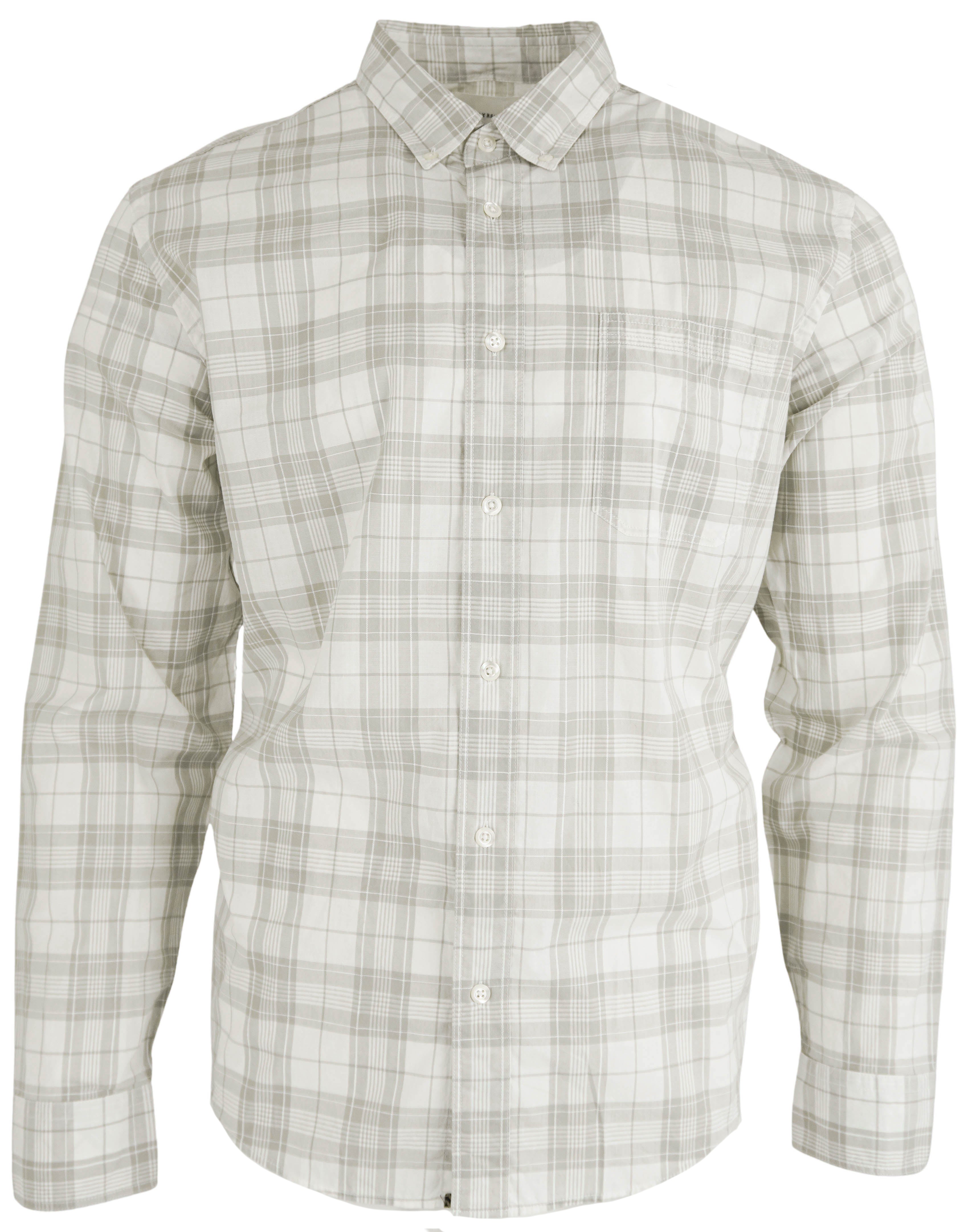 Billy Reid Grid Dobby Plaid Tuscumbia Shirt in Grey