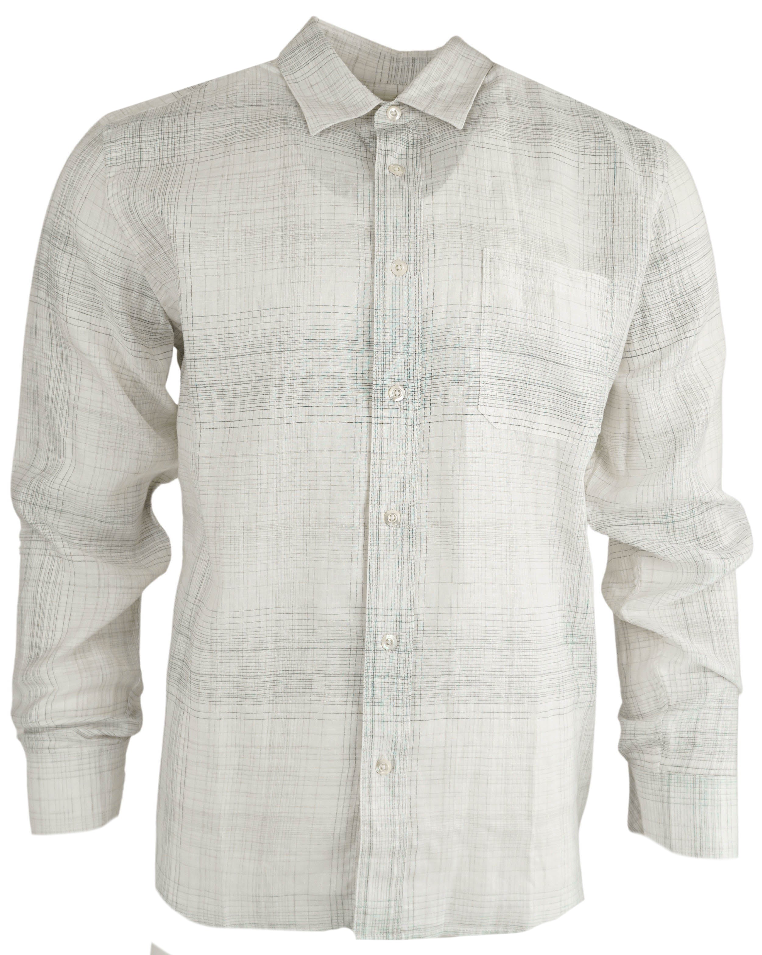 Billy Reid Tuscumbia Shirt in White and Grey