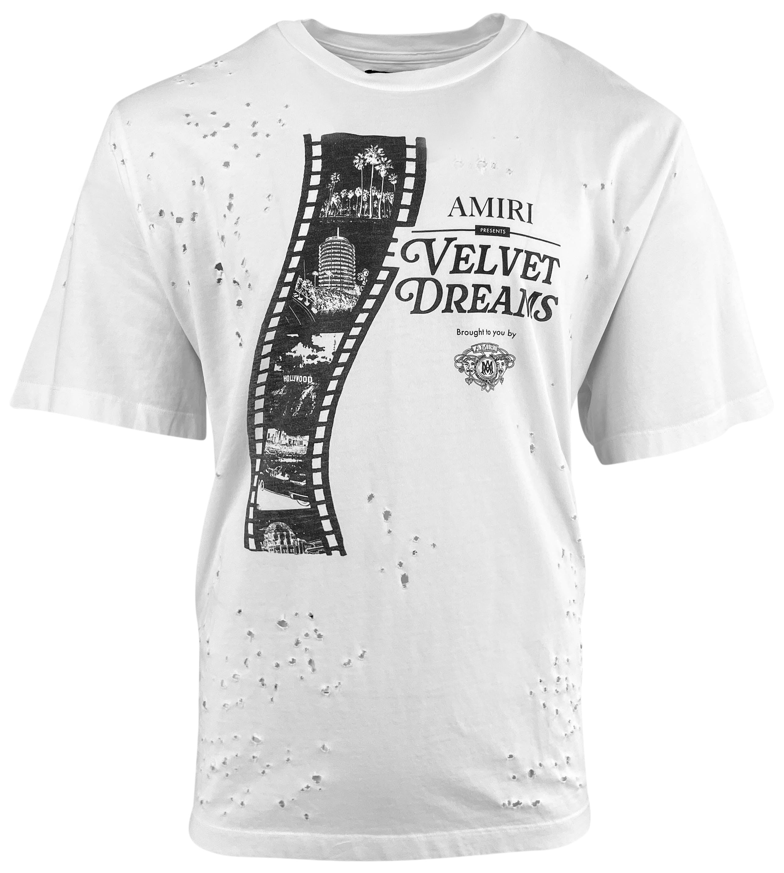 Amiri Film Shot Gun Tee in Black and White