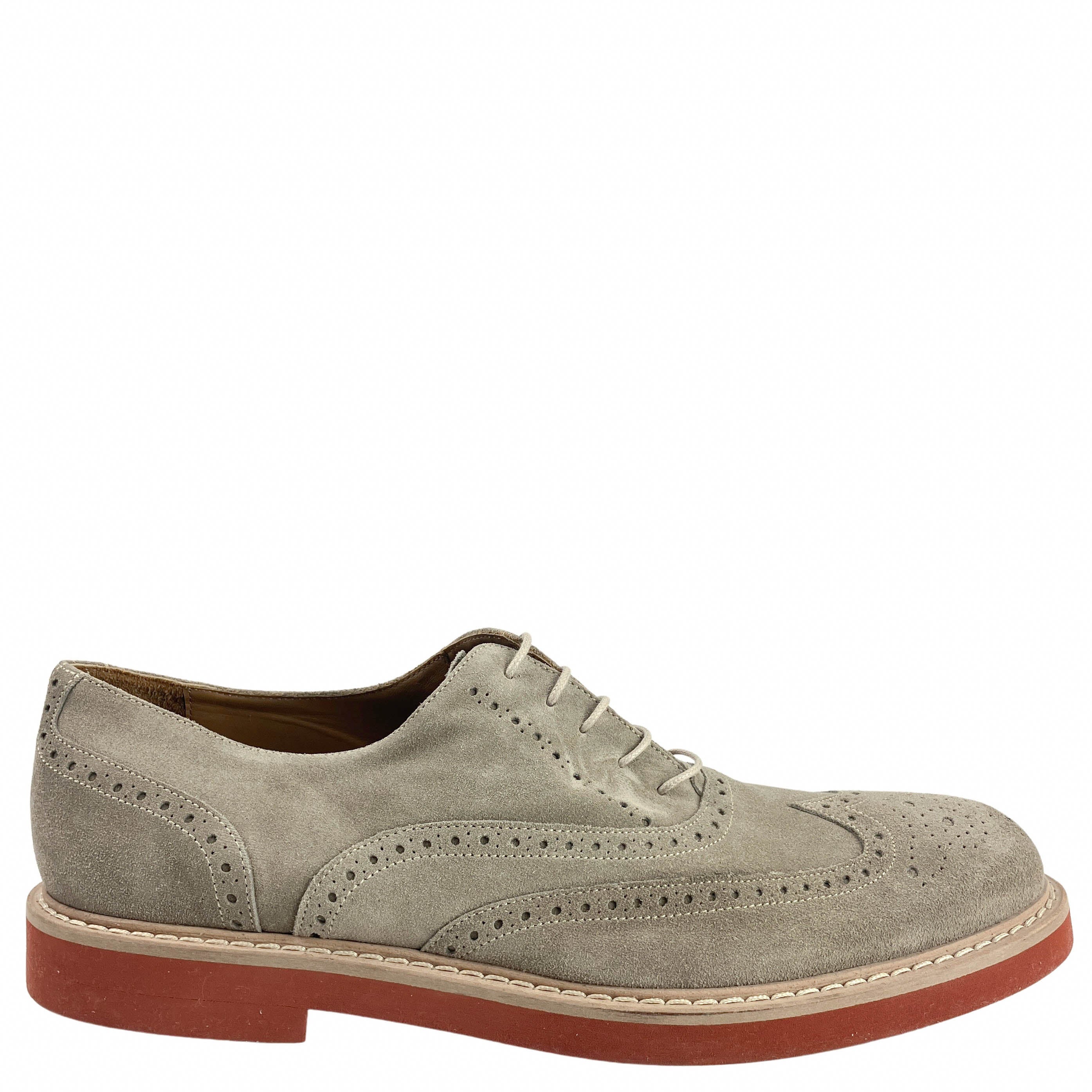 Eleventy Suede Oxford Shoes in Dark Taupe