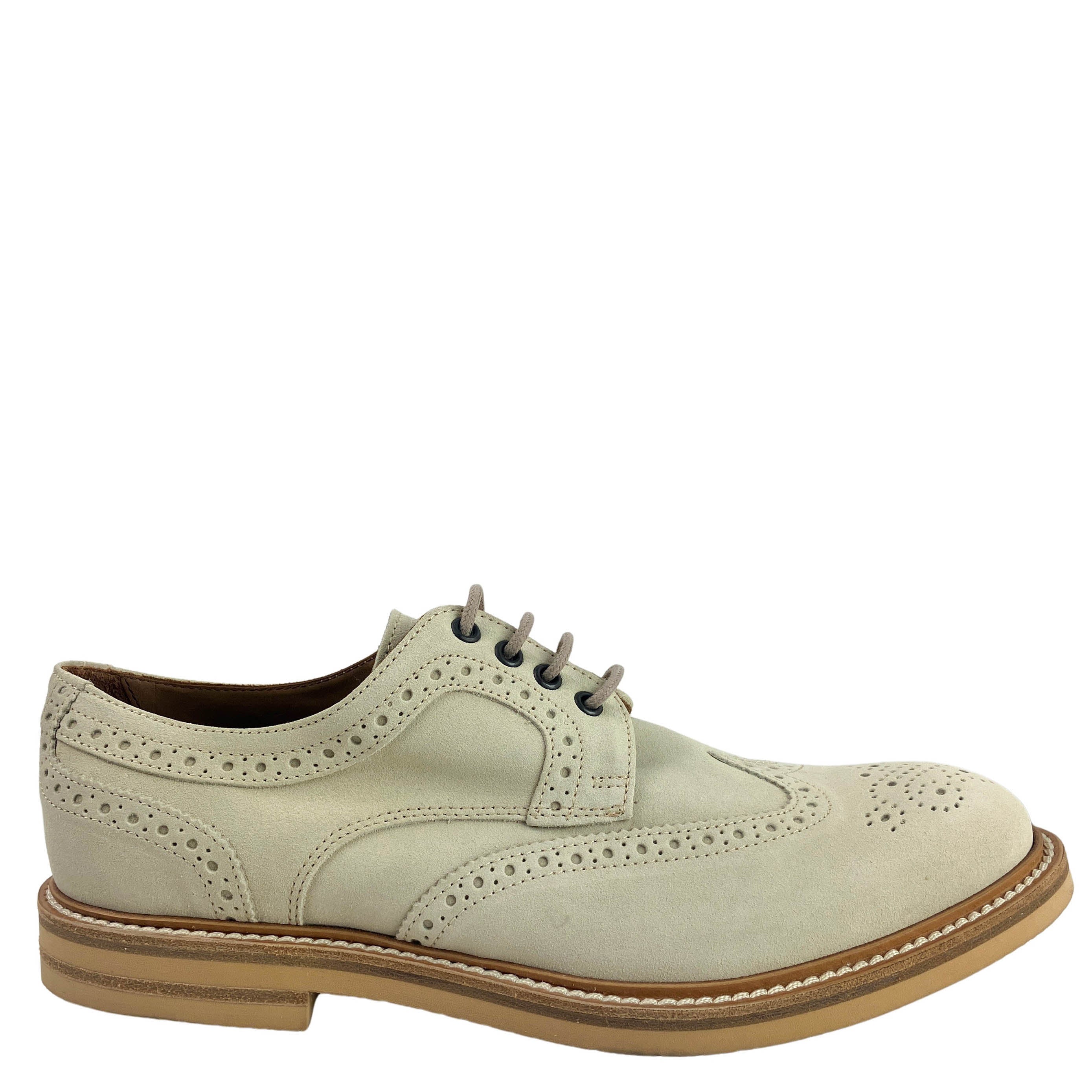 Eleventy Suede Oxford Shoes in Beige