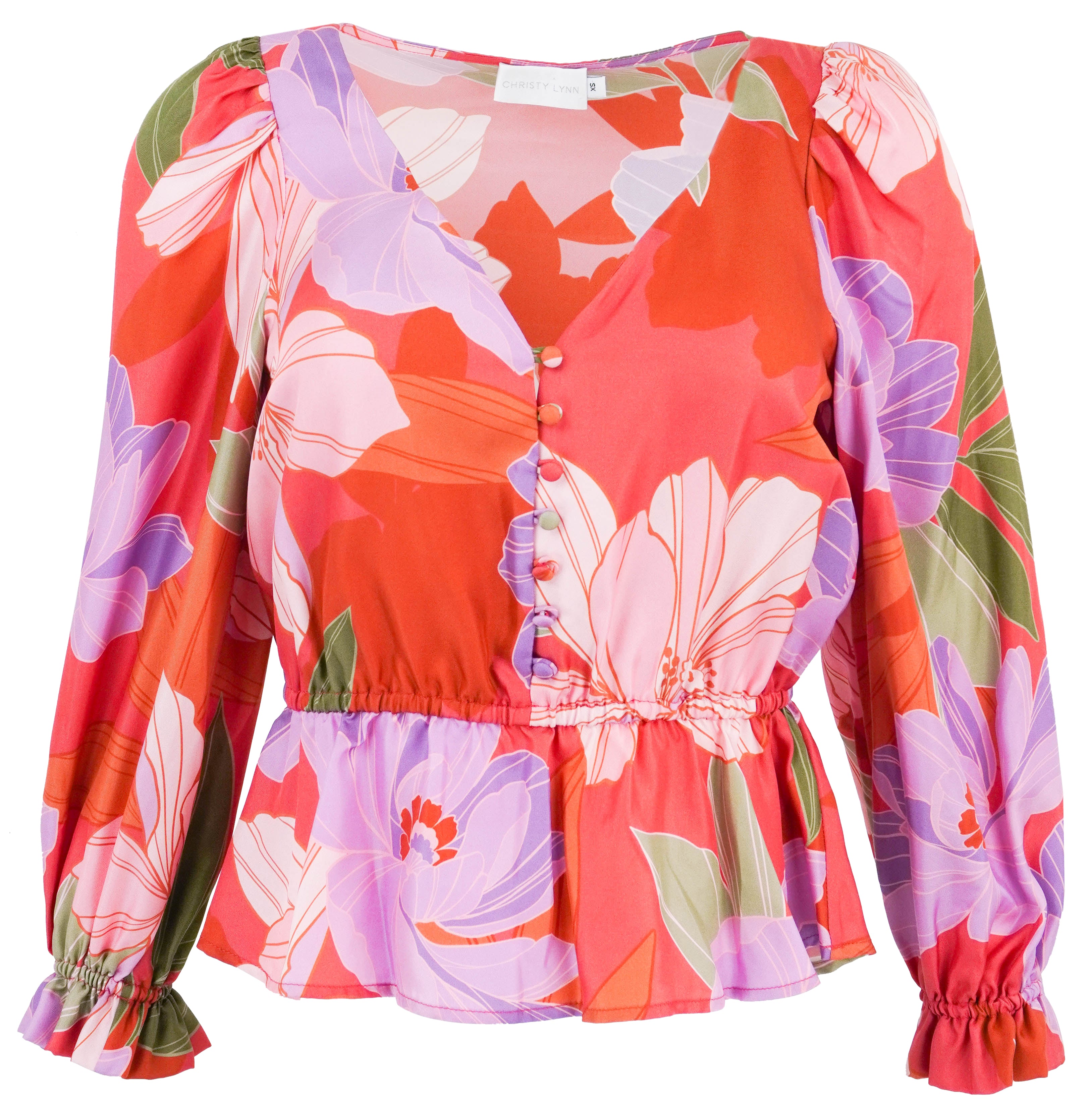 Christy Lynn Bella Top in Hibiscus