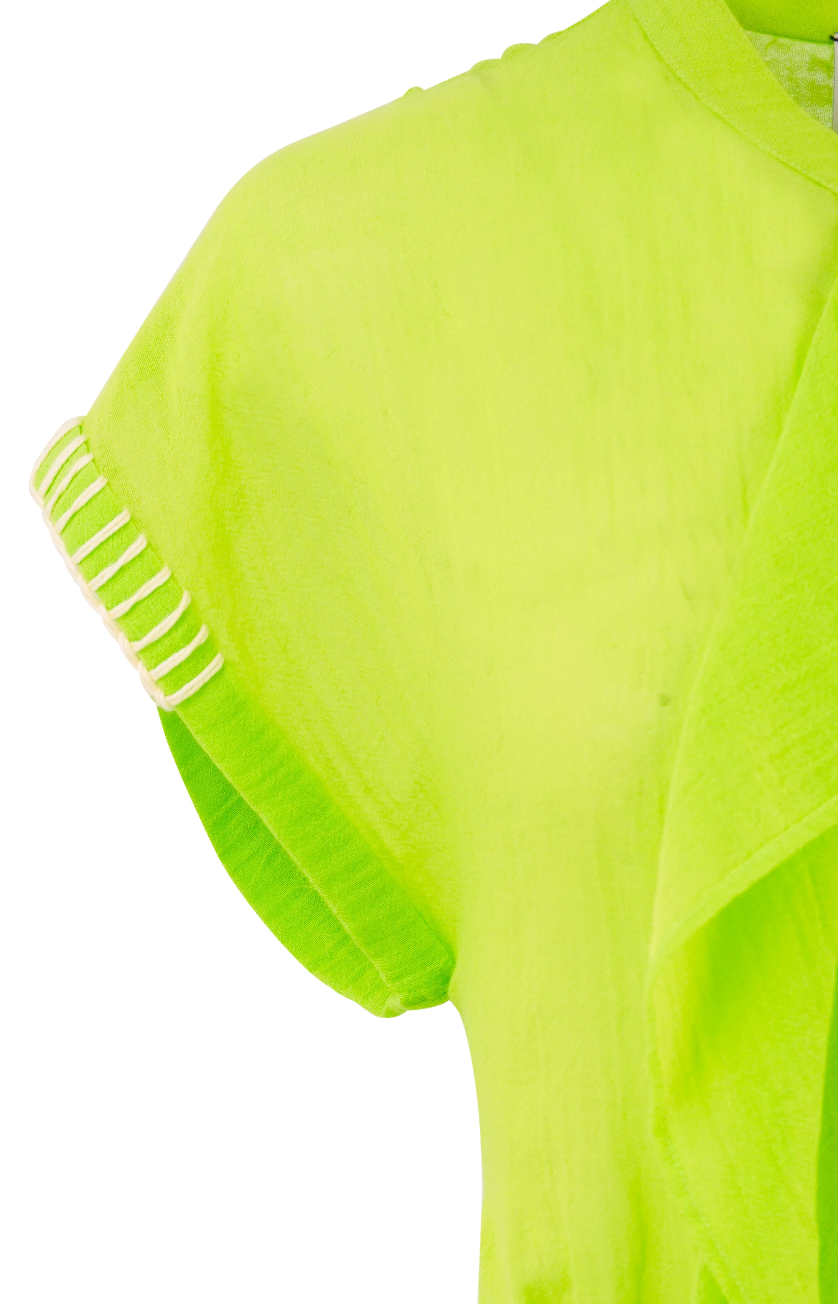 Alysi Abito Volant Dress in Lime