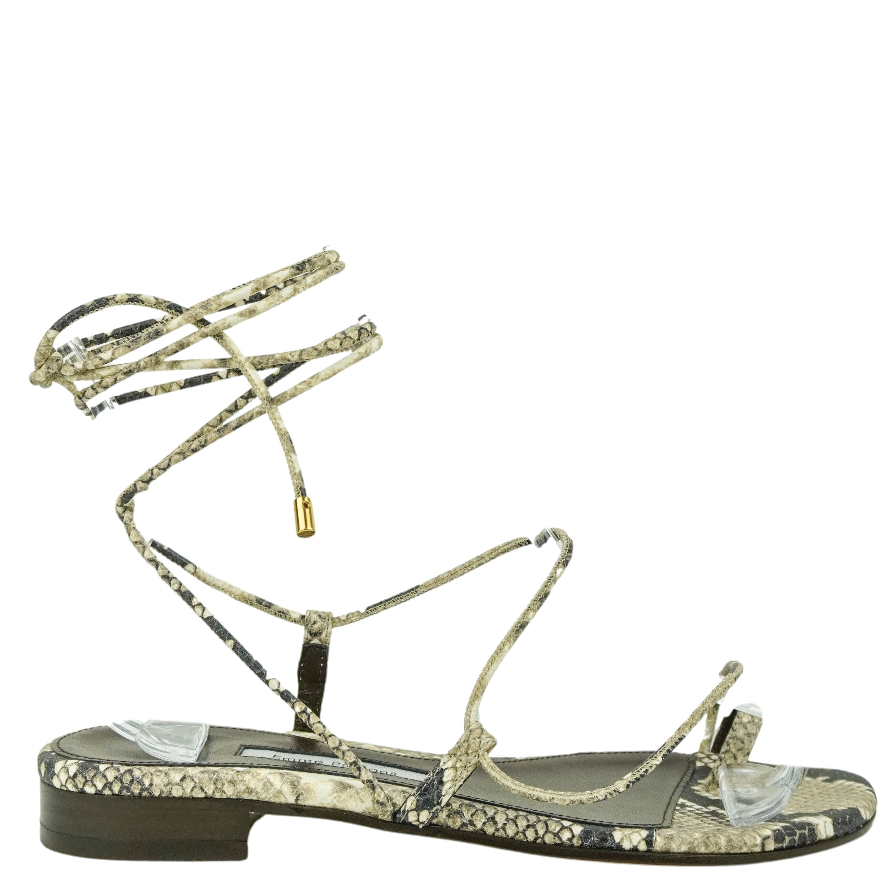 Emme Parsons Susan Sandal in Beige Embossed