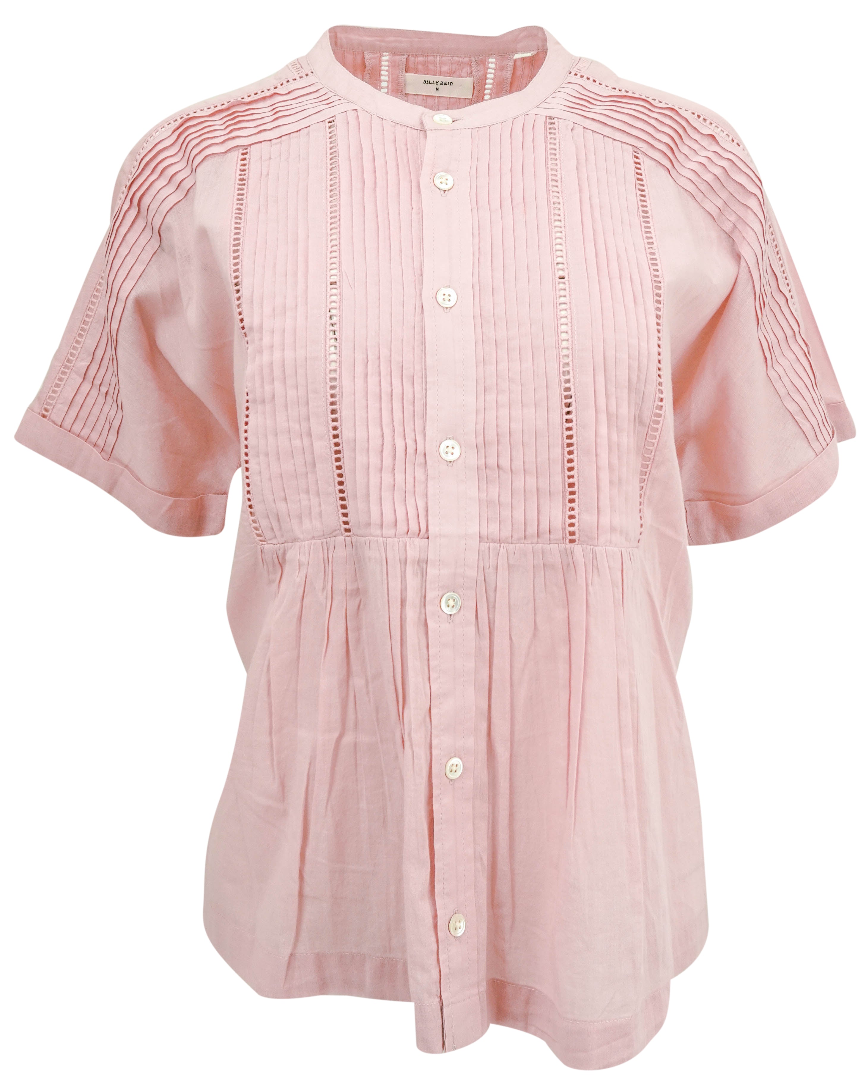 Billy Reid Pleated Blouse in Light Pink