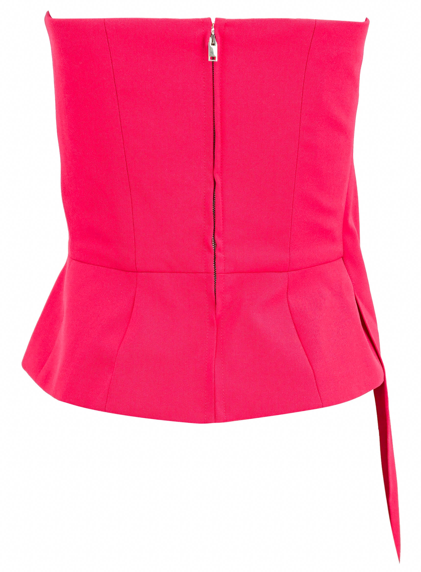 Del Core Strapless Draped Top in Raspberry