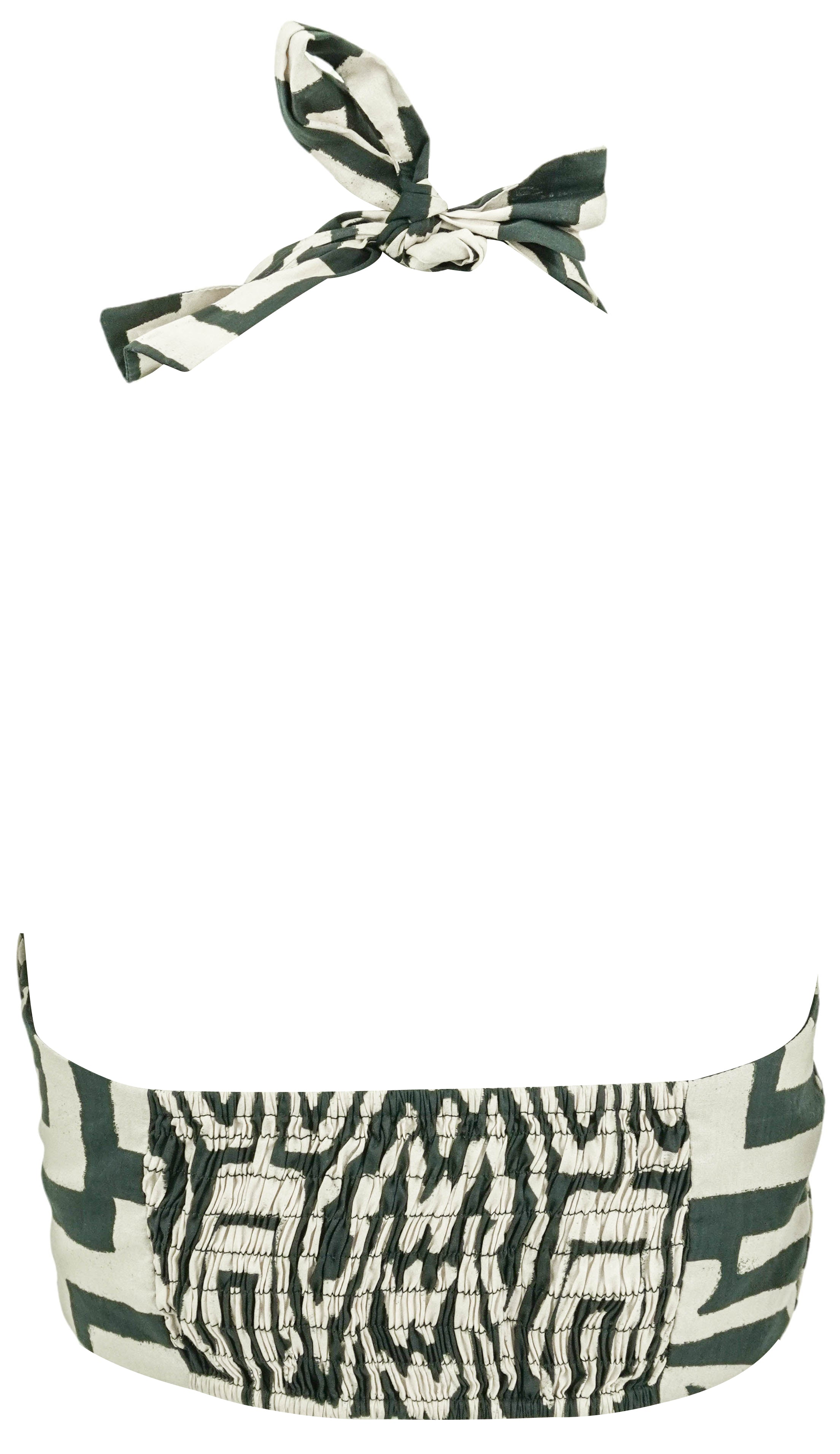 Johanna Ortiz Unique Places Crop Top in Black and Beige 2 Johanna Ortiz Unique Places Crop Top in Black and Beige