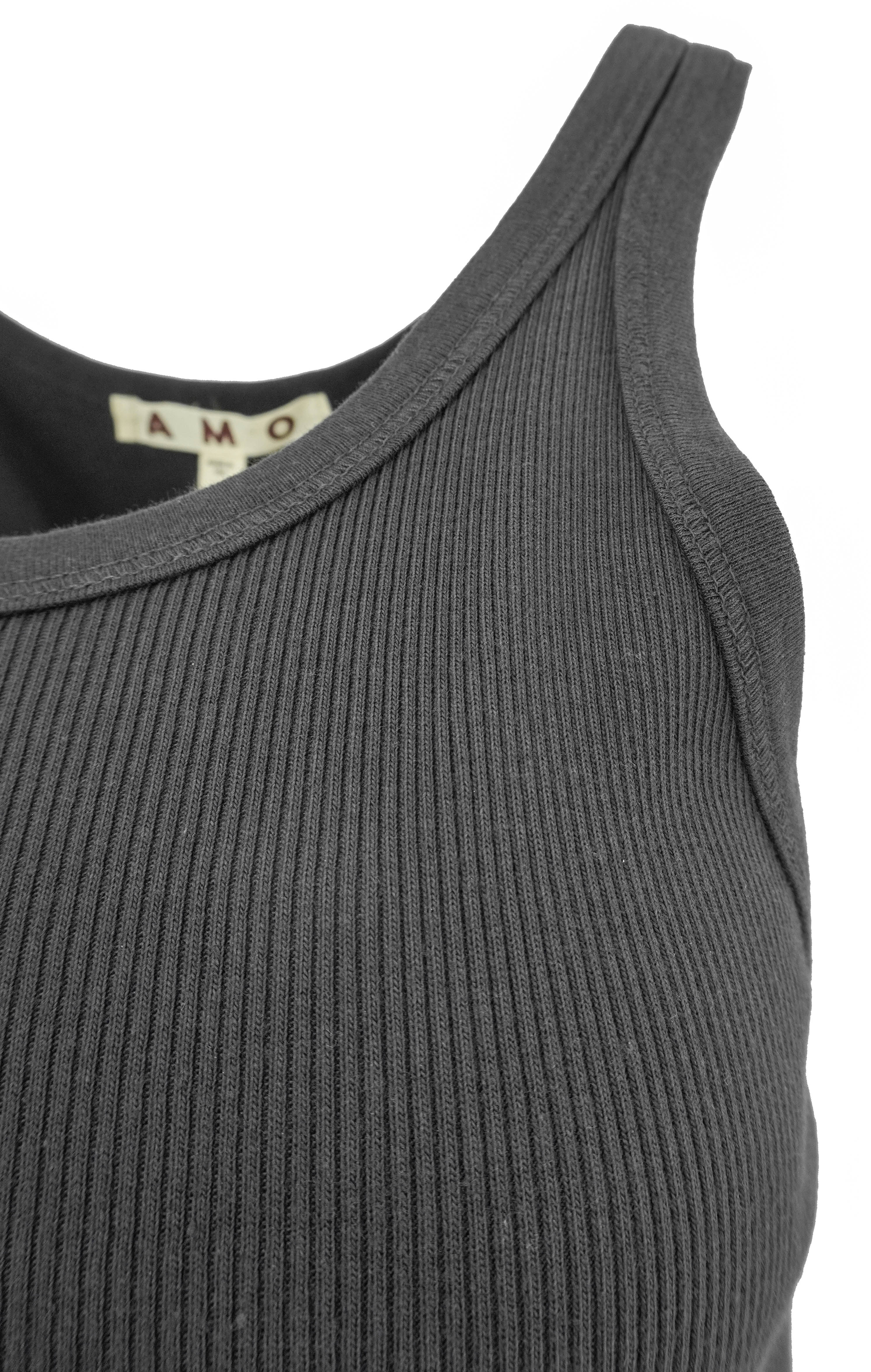 Amo Ribbed Tank in Washed Black