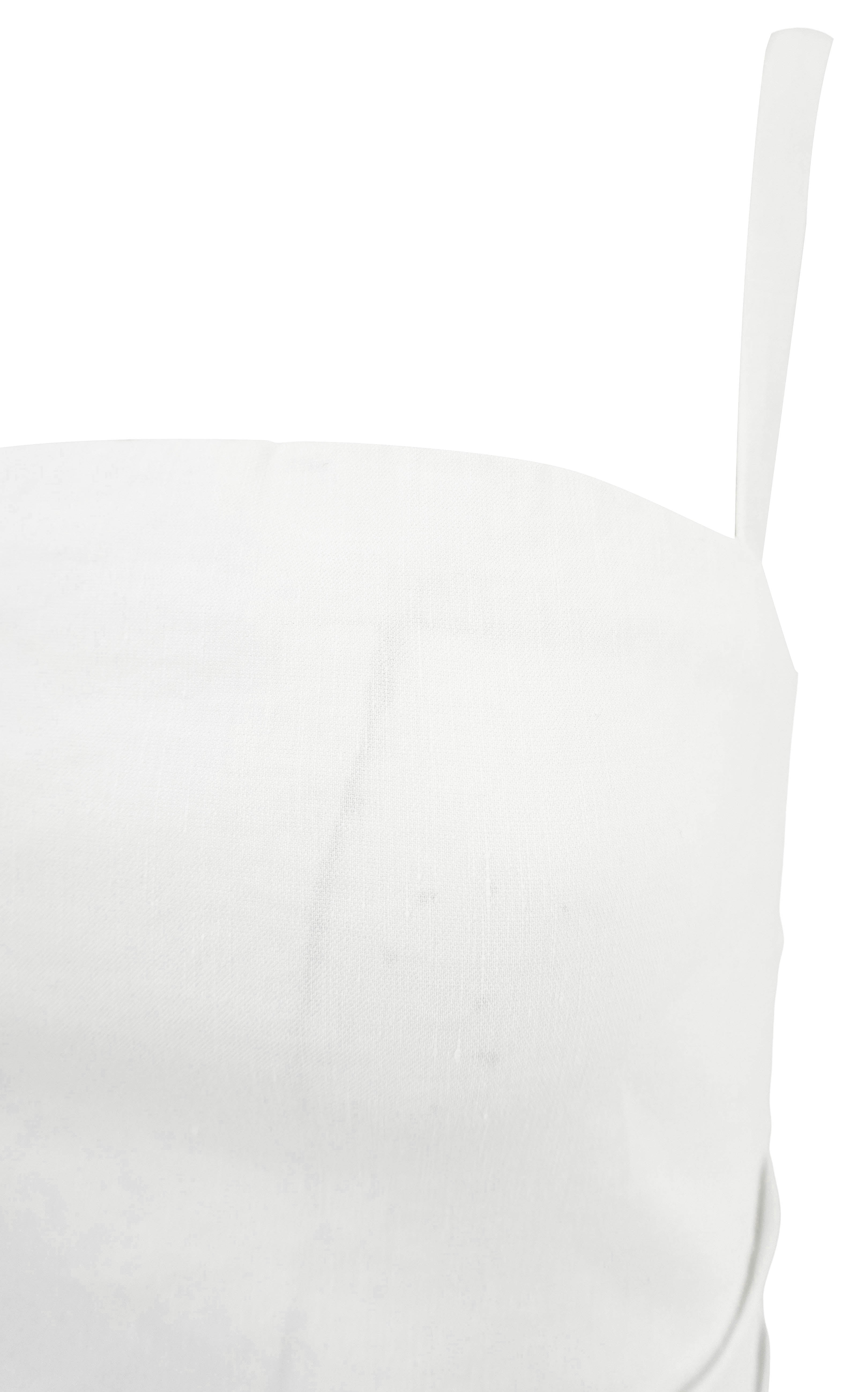 Anemos Nadege Draped Mini Dress in White Stretch Linen