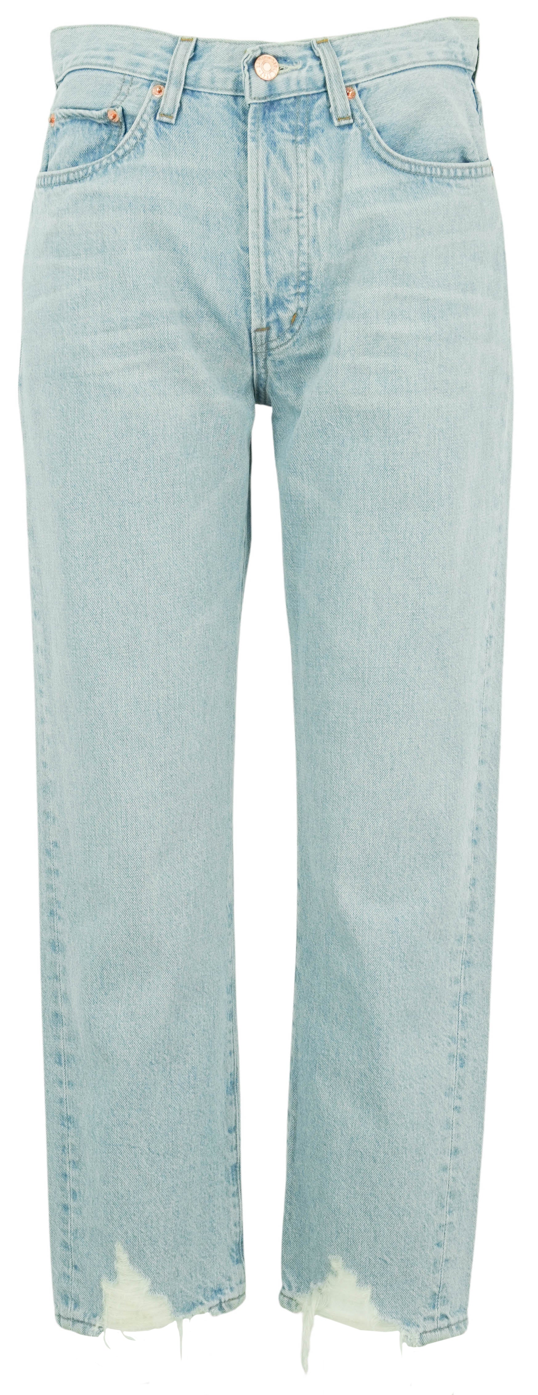 Edwin Hana Crop Denim in Destructed Calm Down 1 Edwin Hana Crop Denim in Destructed Calm Down