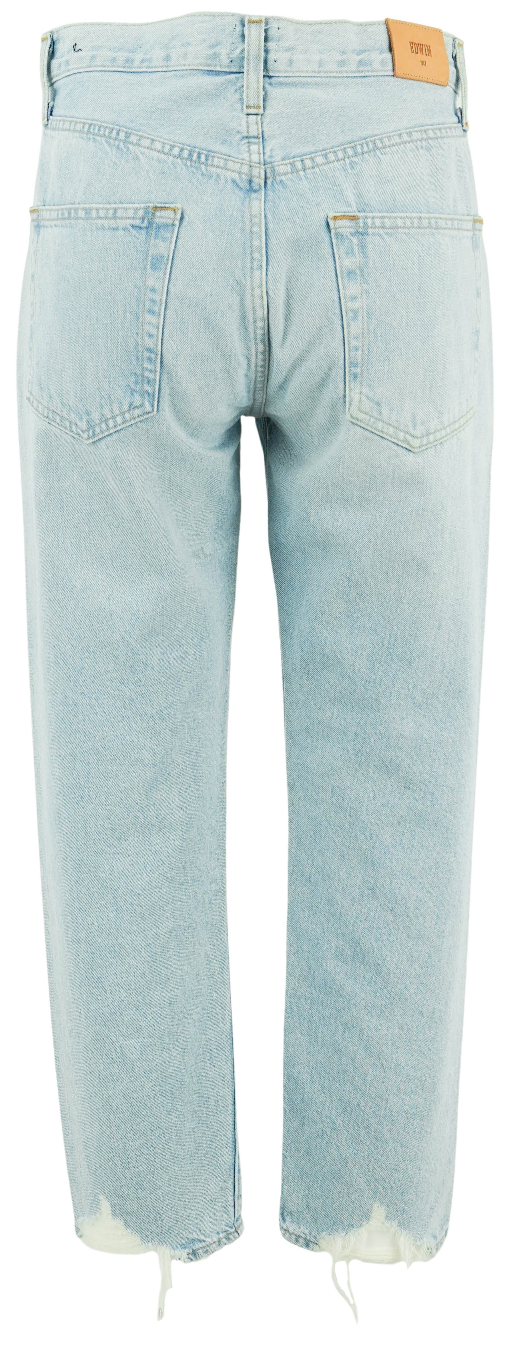Edwin Hana Crop Denim in Destructed Calm Down 2 Edwin Hana Crop Denim in Destructed Calm Down