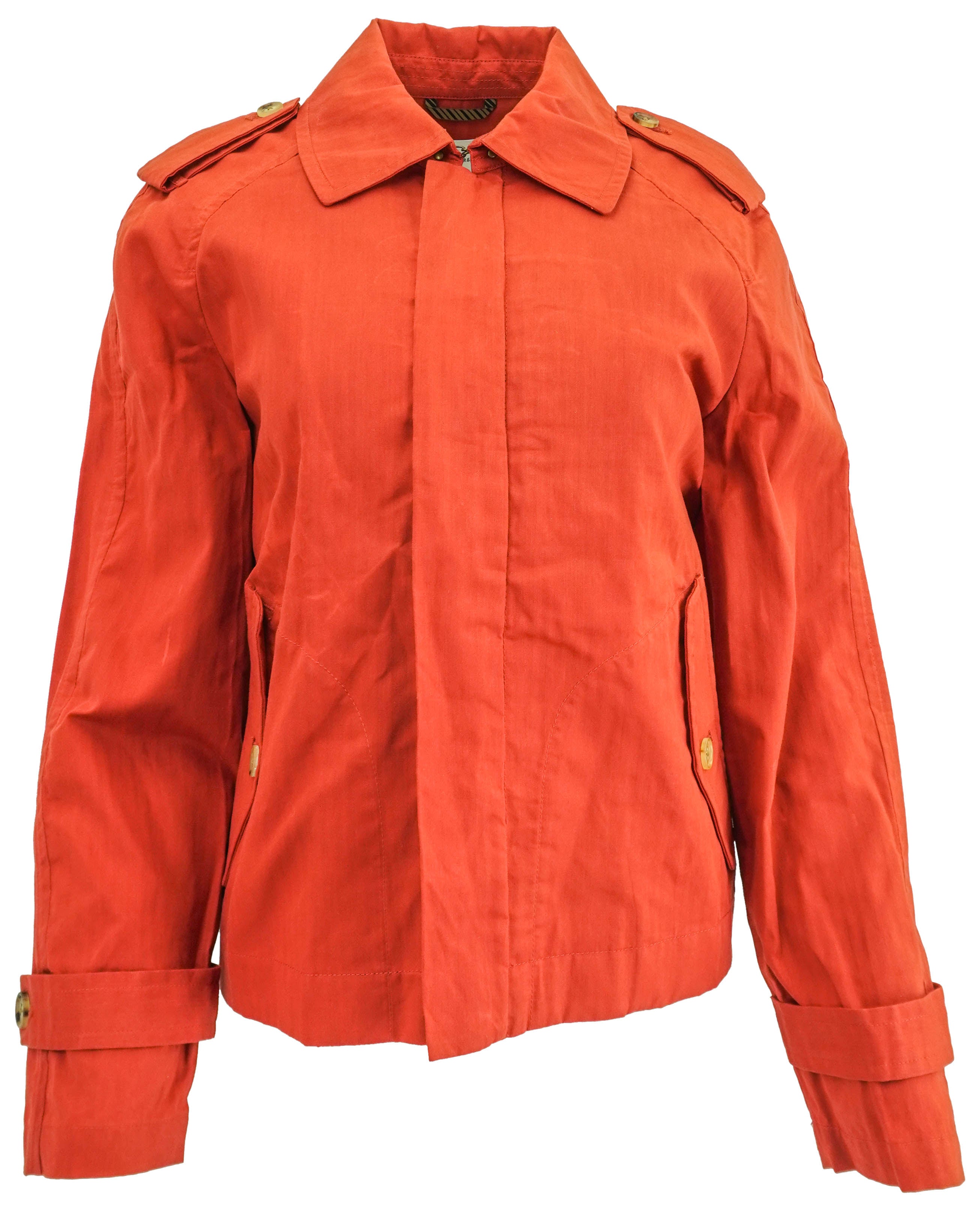Billy Reid Cropped Raincoat in Red 1 Billy Reid Cropped Raincoat in Red