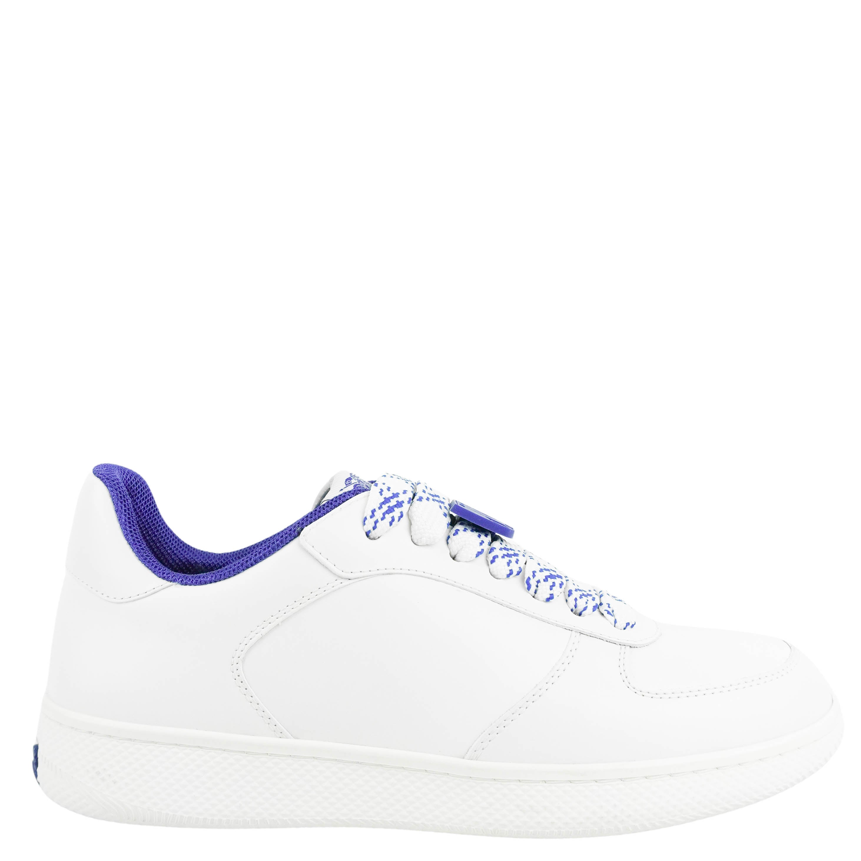 Burberry Low Top Sneaker in White/Blue