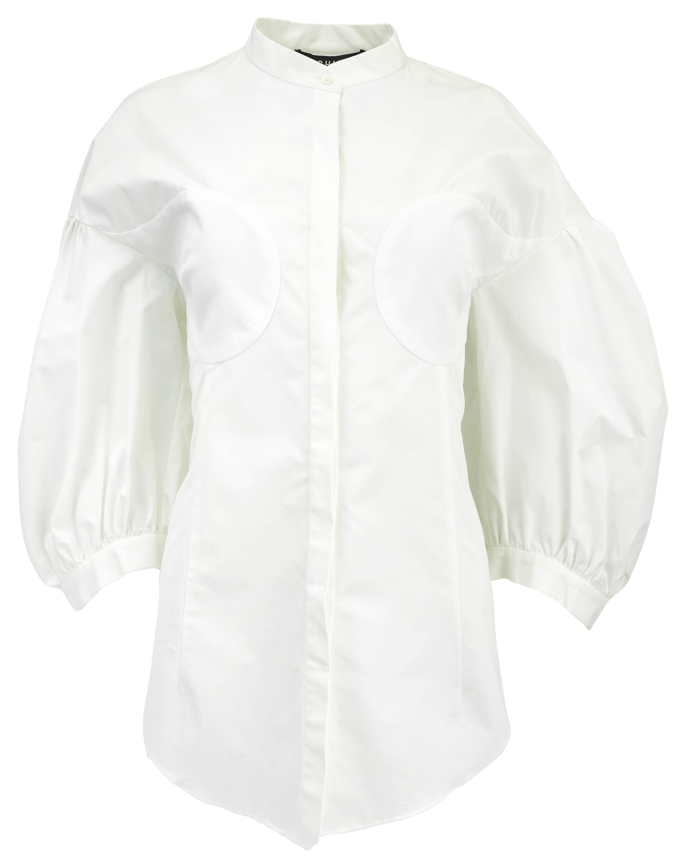 Ashlyn Balloon Sleeve Button Down in White