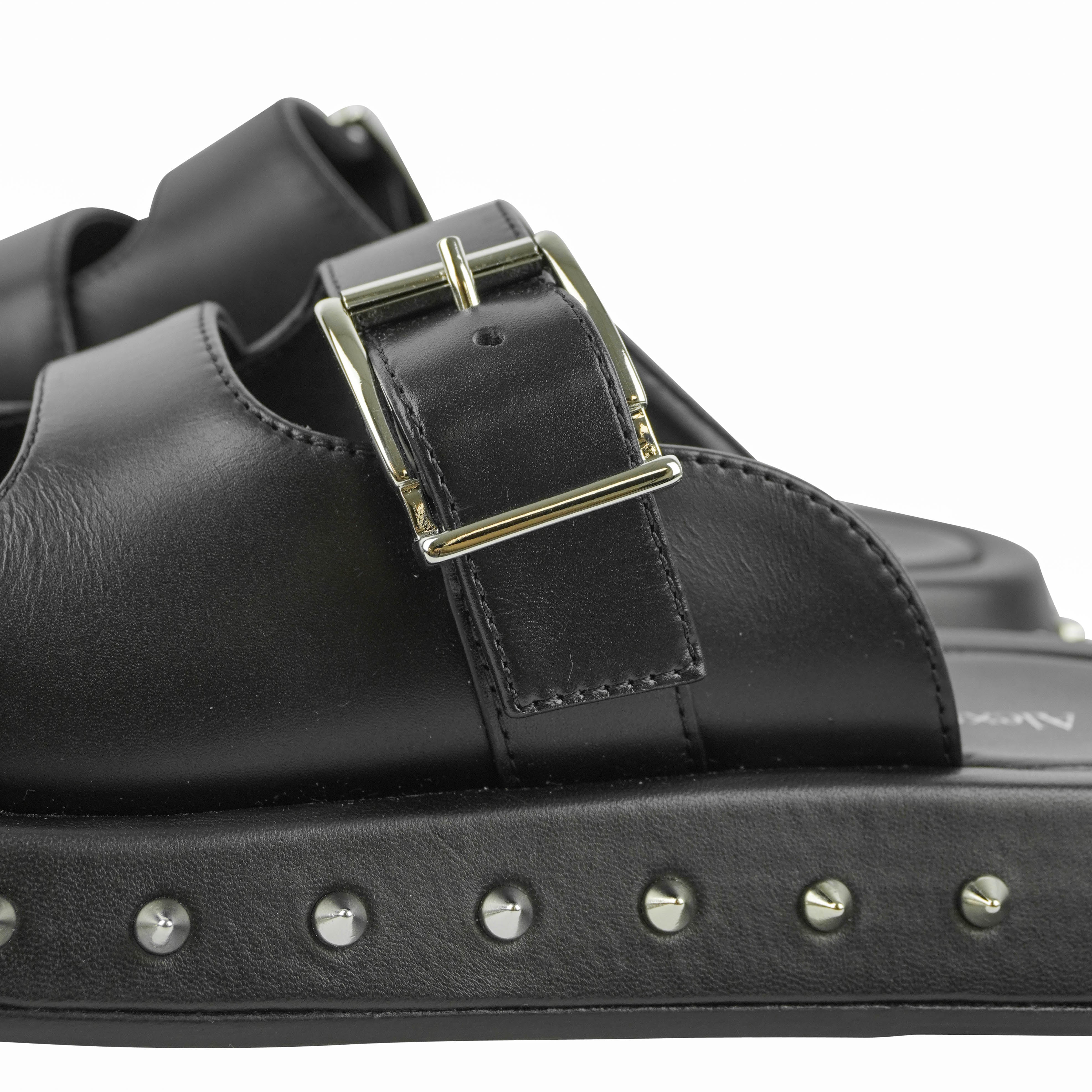 Alexander McQueen Buckle Leather Sandals in Black 6 Alexander McQueen Buckle Leather Sandals in Black