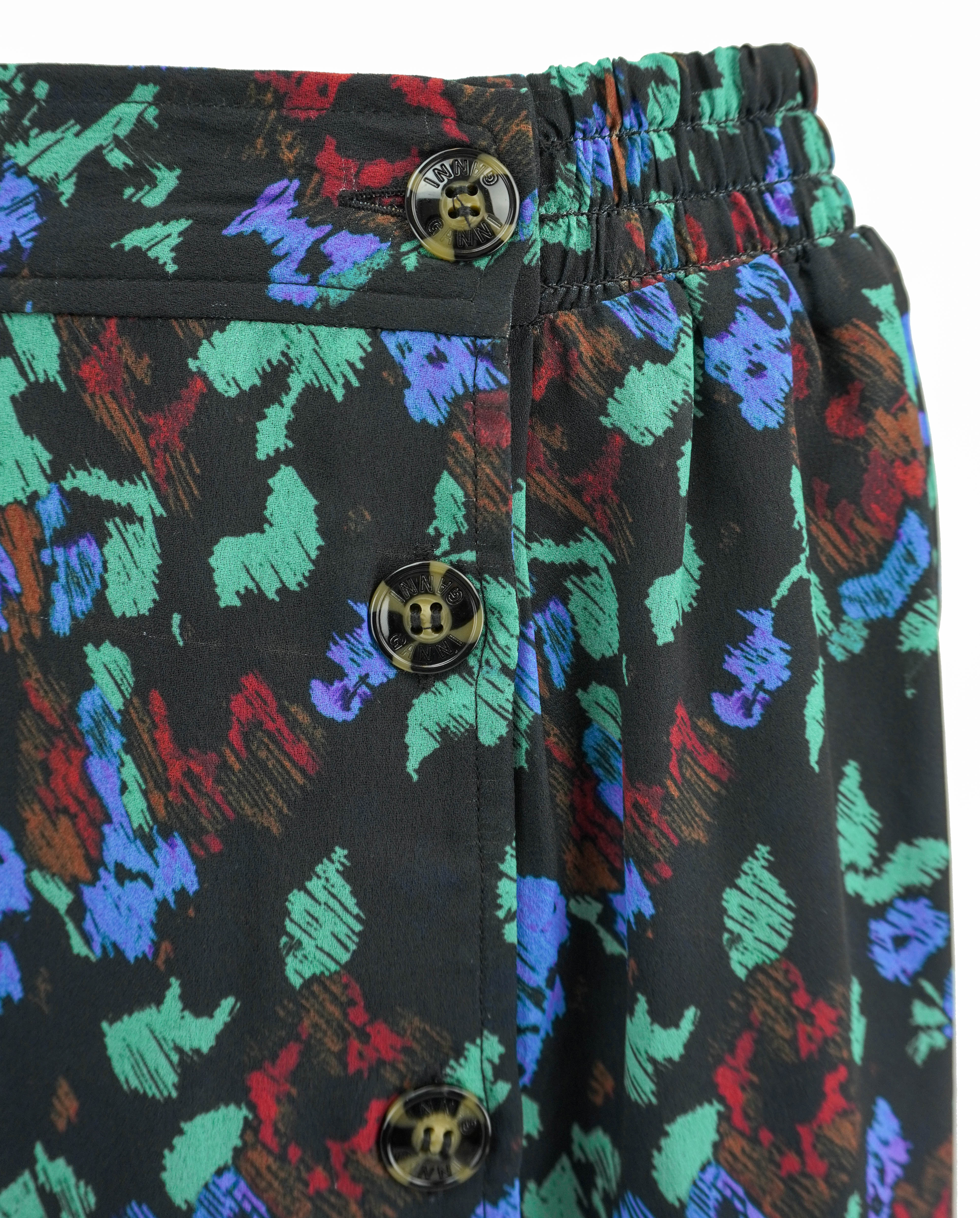 Ganni Printed Crepe Skirt in Meadow Azure Blue 4 Ganni Printed Crepe Skirt in Meadow Azure Blue