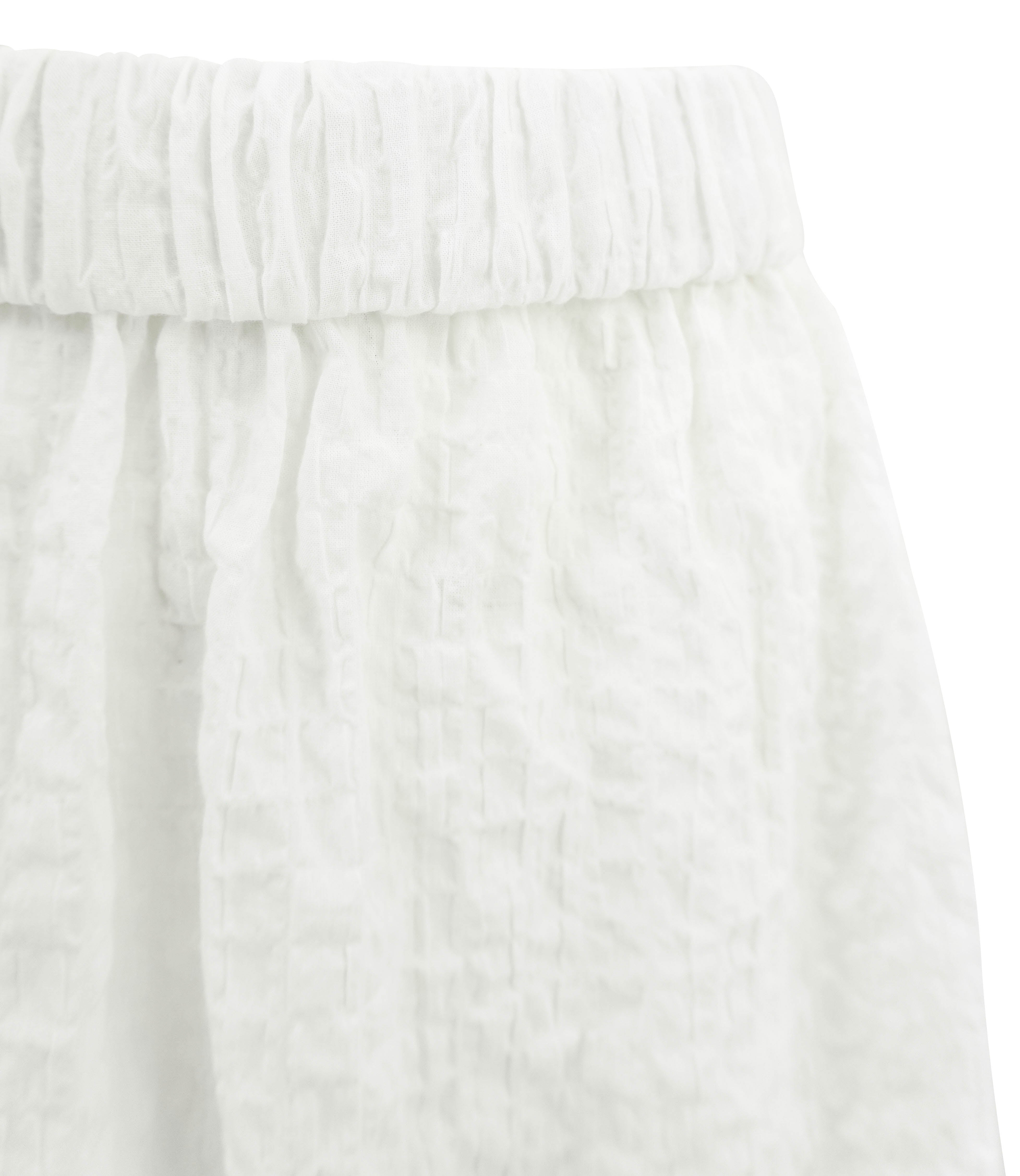 (Nude) Textured Maxi Skirt in White