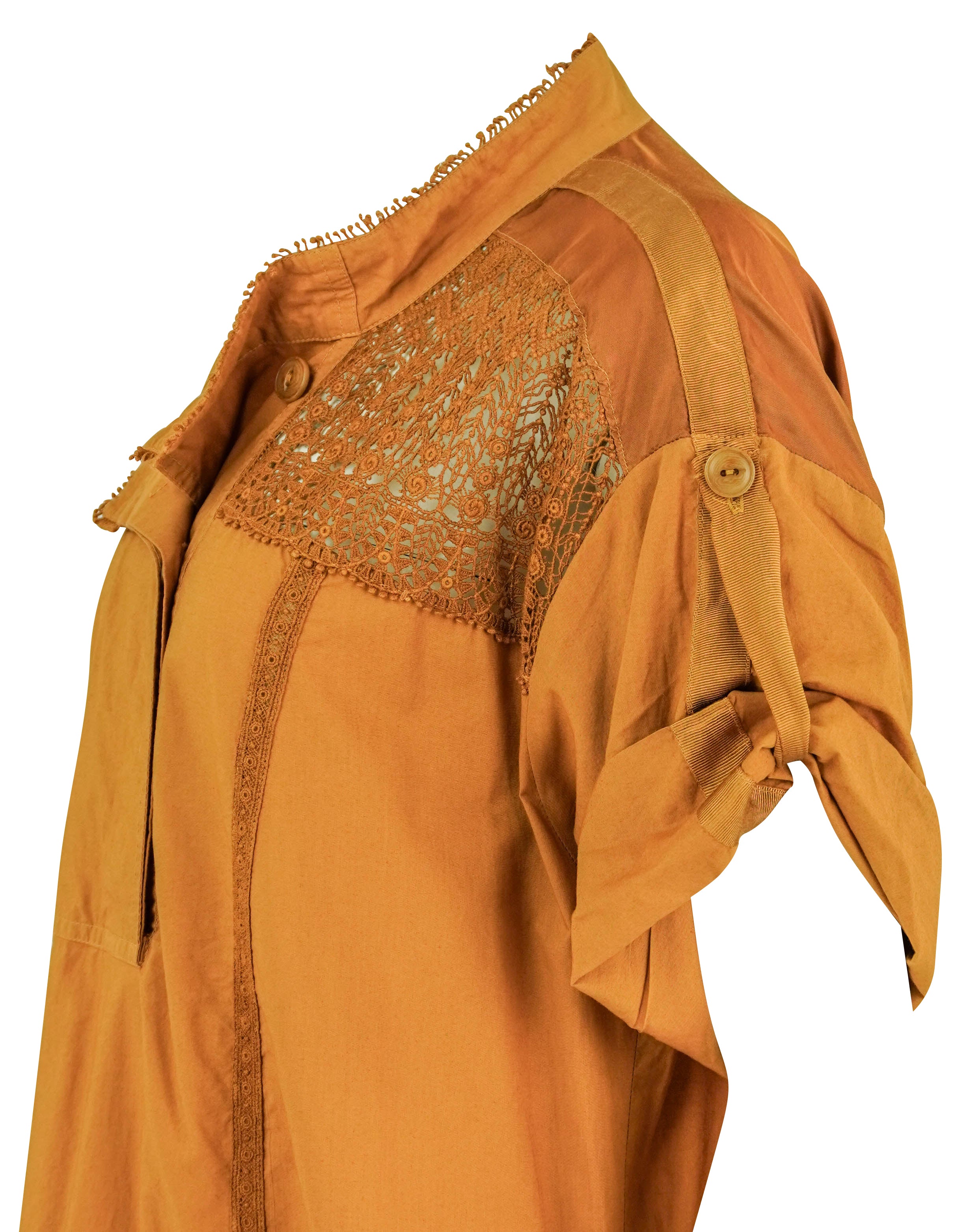 Burning Torch Alexandria Military Caftan in Amber