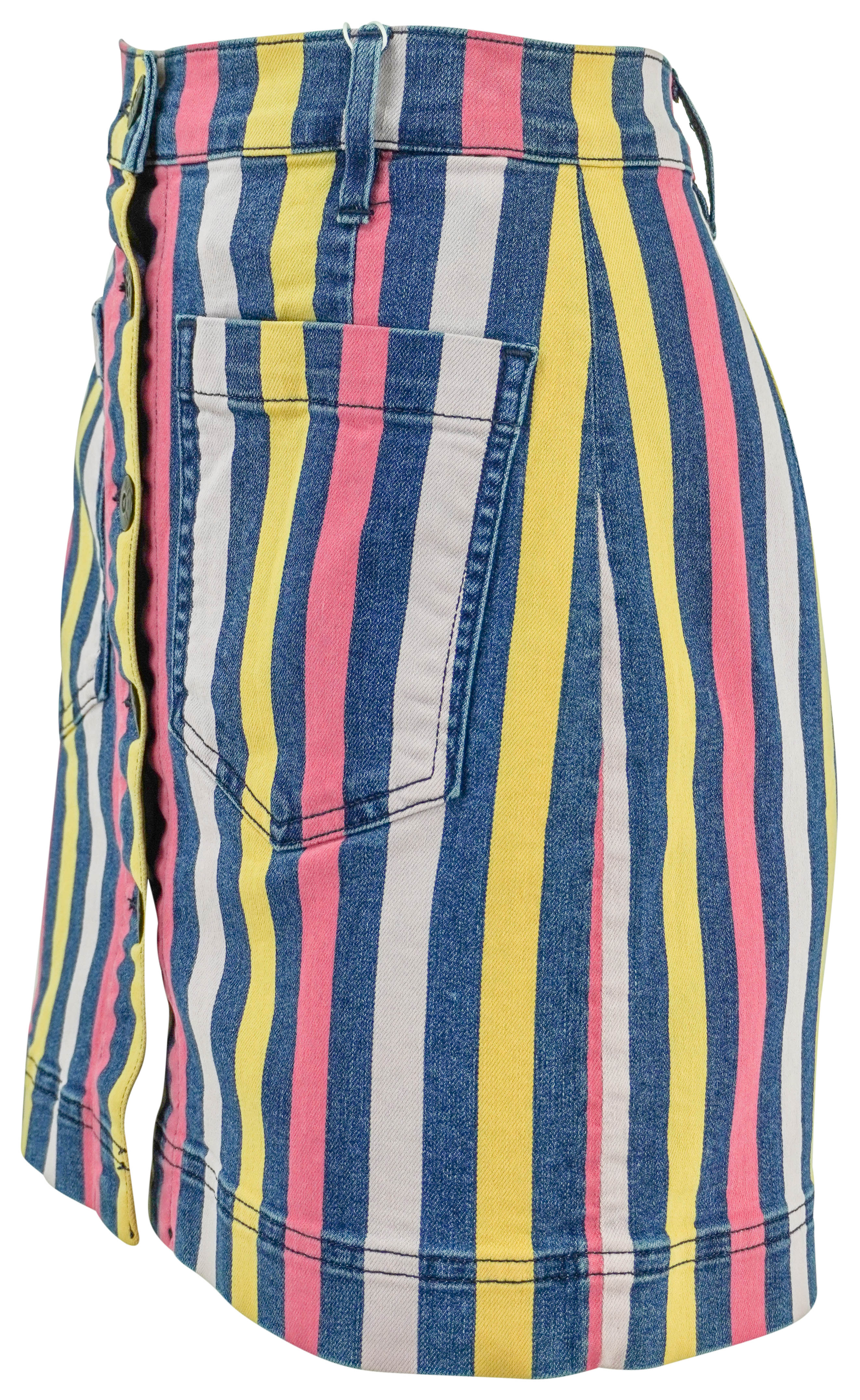 3x1 NYC Striped Denim Mini Skirt in Blue Multi 3 3x1 NYC Striped Denim Mini Skirt in Blue Multi