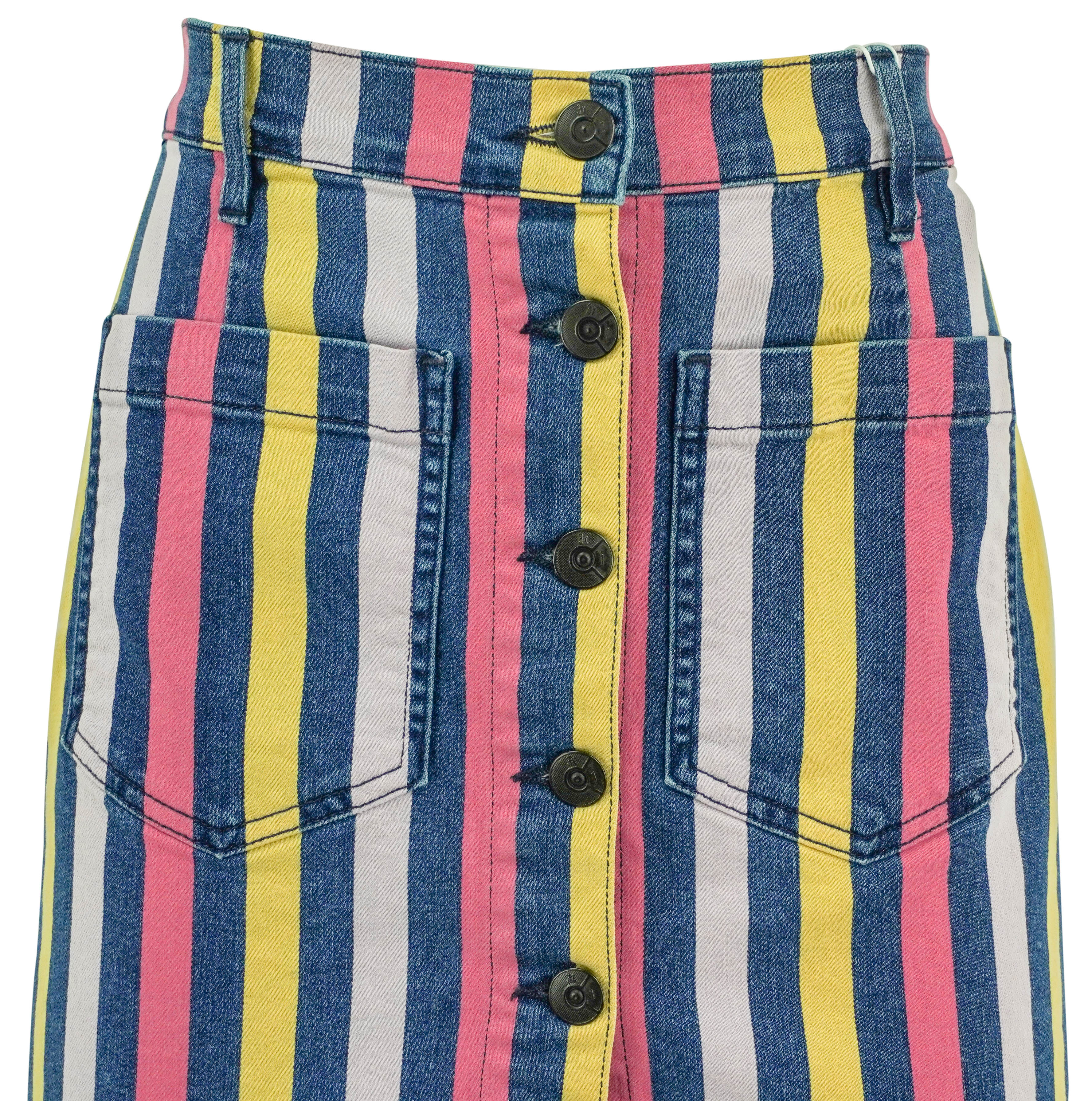 3x1 NYC Striped Denim Mini Skirt in Blue Multi 4 3x1 NYC Striped Denim Mini Skirt in Blue Multi