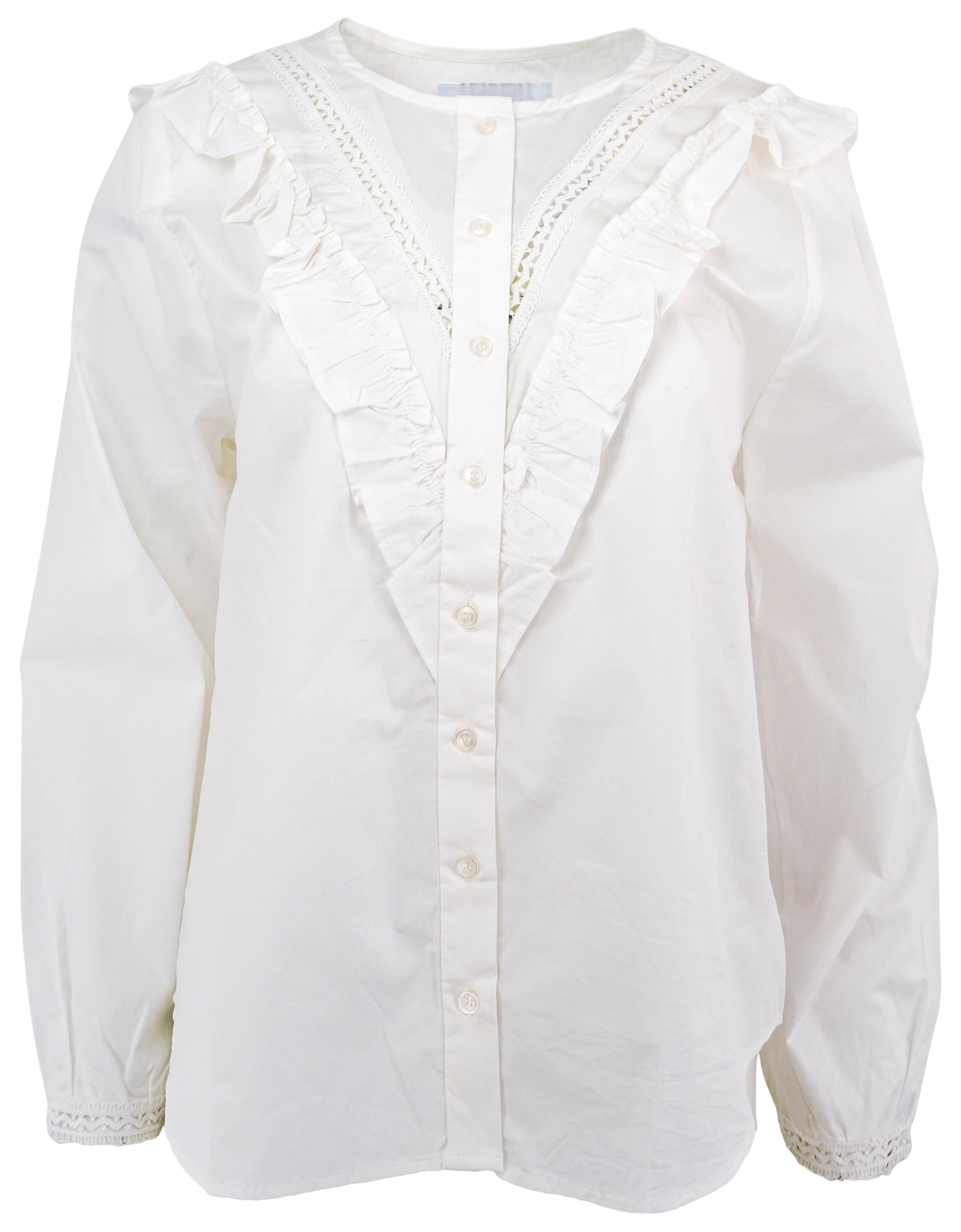 The Shirt Ruffle Front Blouse in White 1 The Shirt Ruffle Front Blouse in White