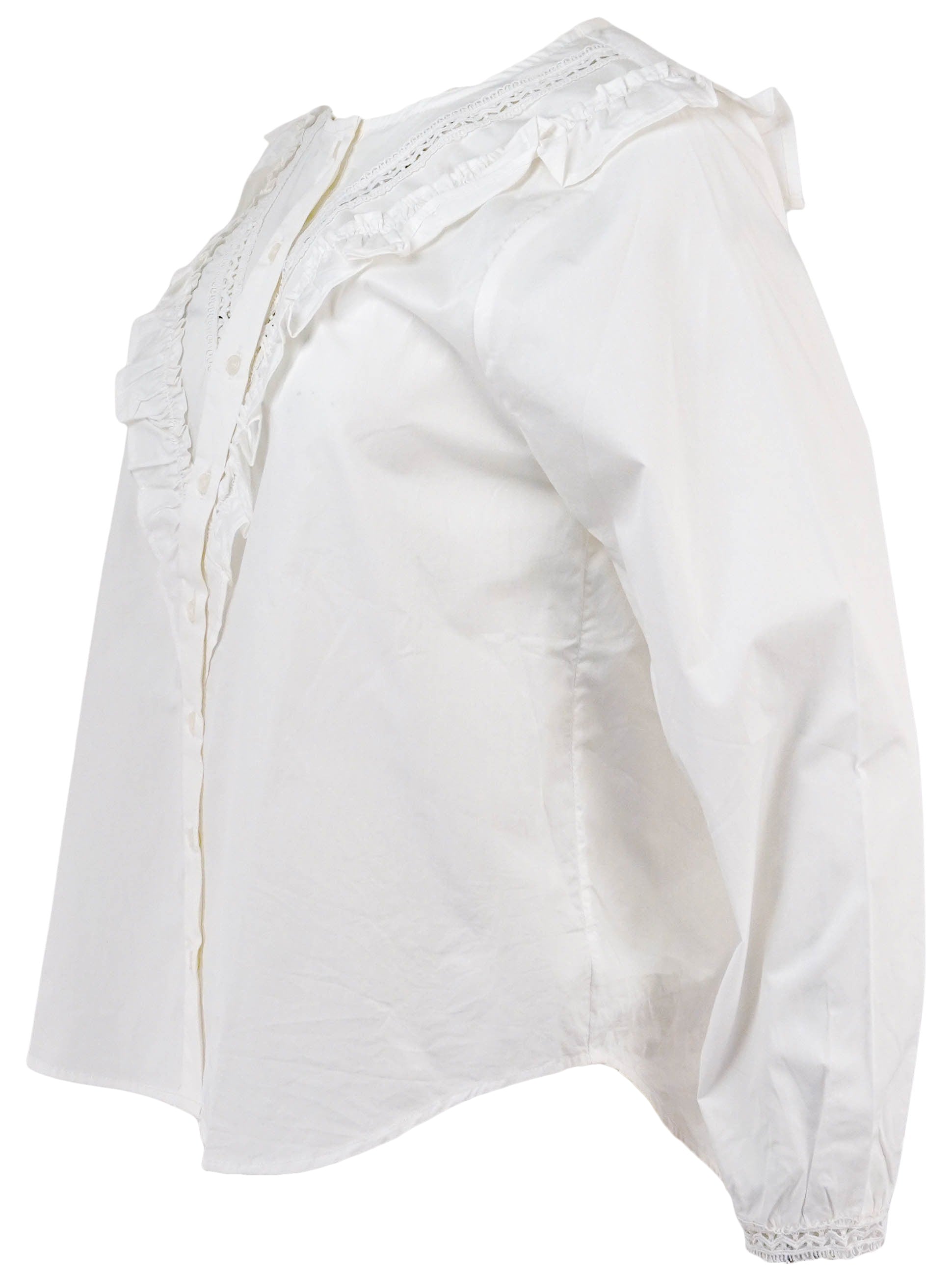 The Shirt Ruffle Front Blouse in White 3 The Shirt Ruffle Front Blouse in White