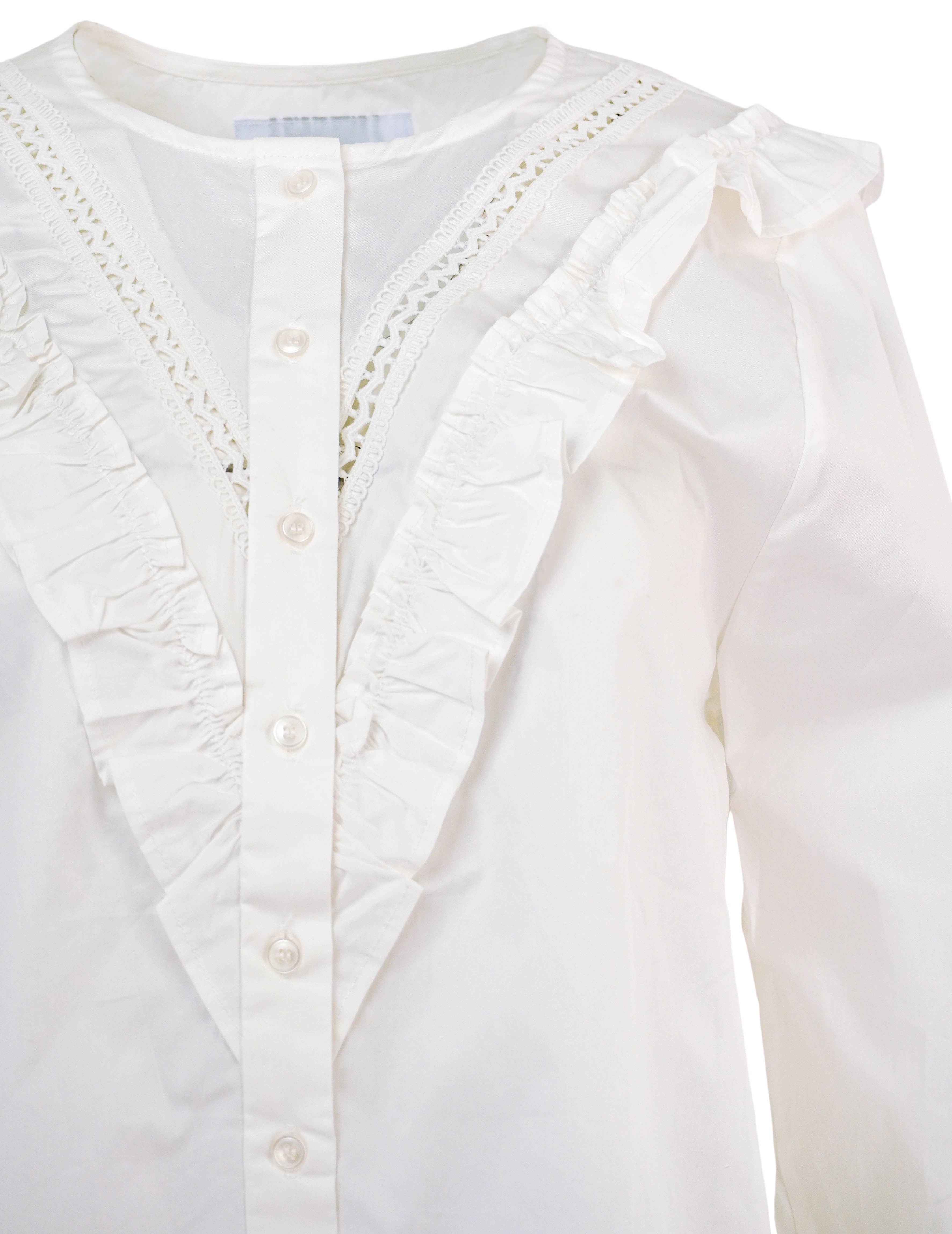 The Shirt Ruffle Front Blouse in White 4 The Shirt Ruffle Front Blouse in White