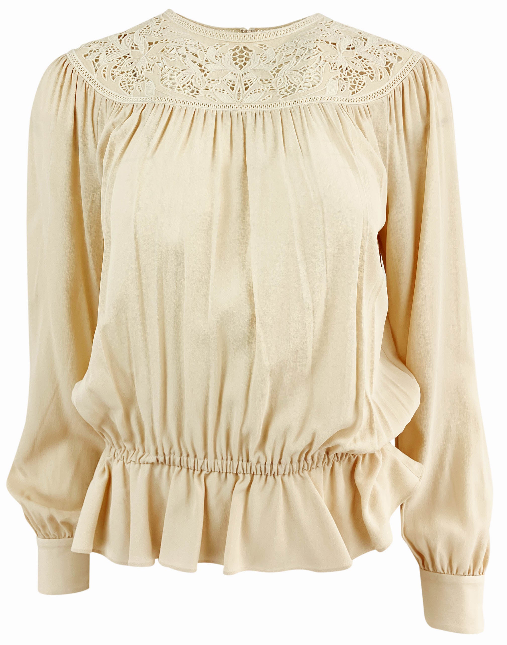 Celine Guipure Blouse in Vanilla 1 Celine Guipure Blouse in Vanilla