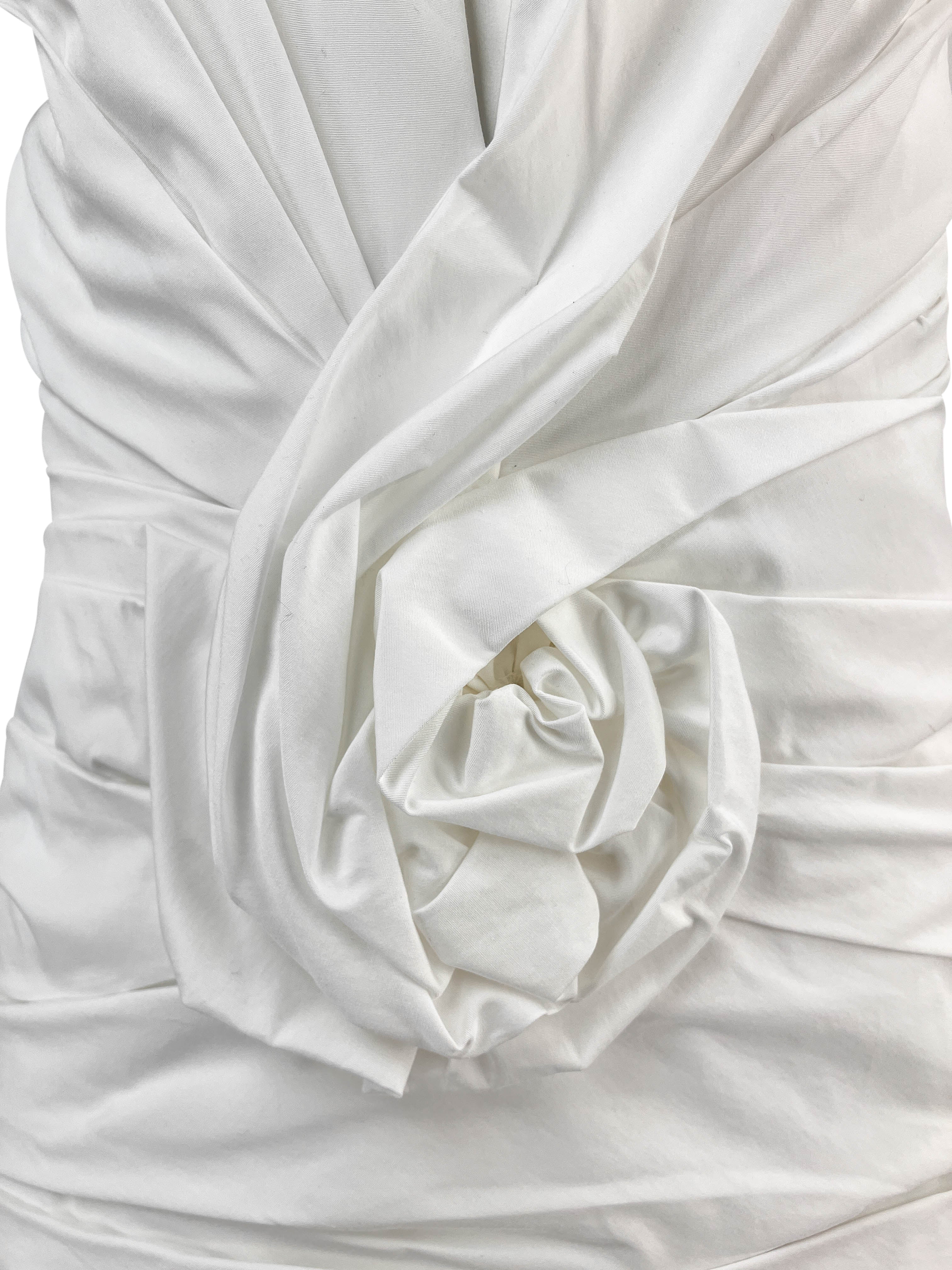 Carolina Herrera Halter Neck Twisted Flower Dress in White
